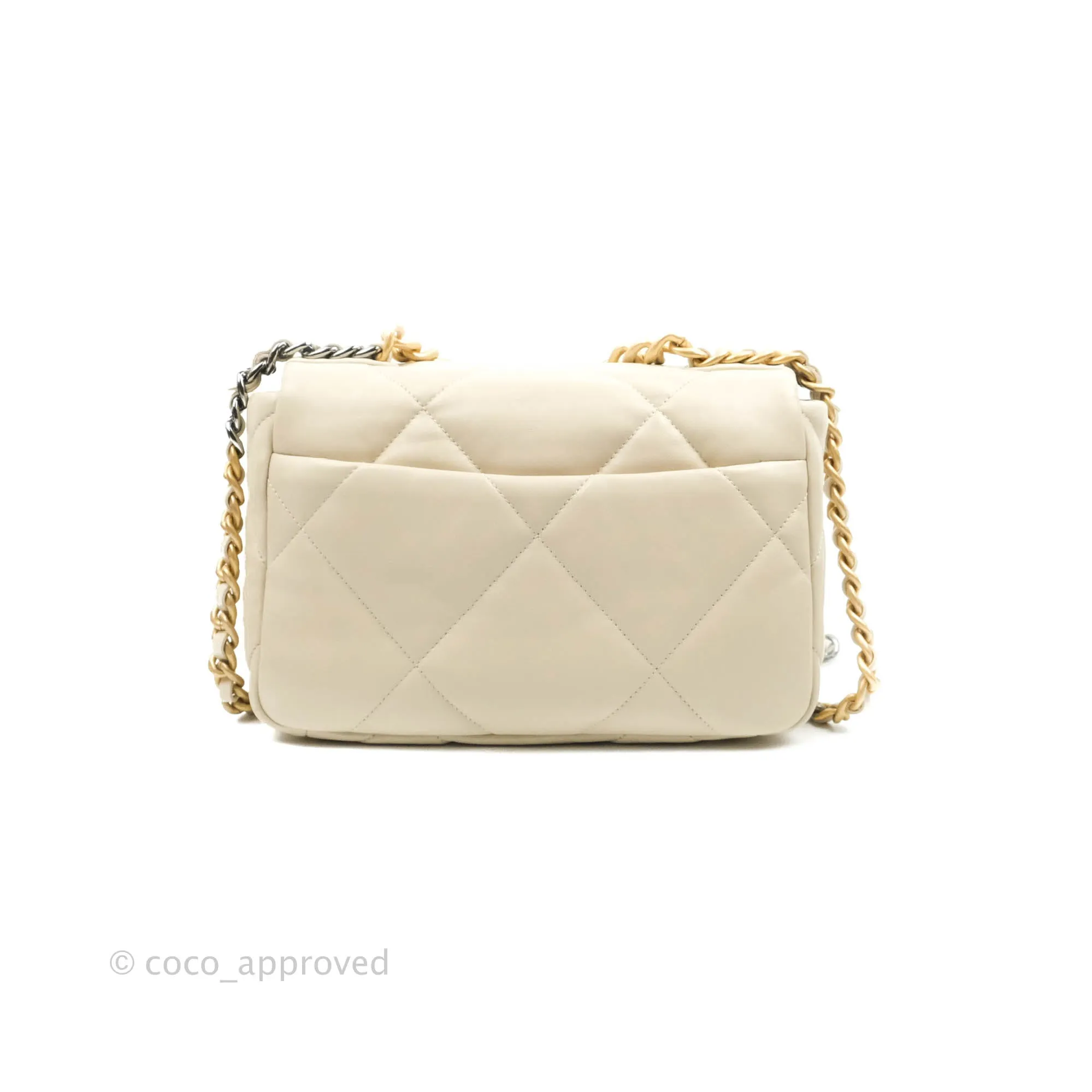 Chanel Small 19 Light Beige Flap Bag Lambskin Mixed Hardware 21C