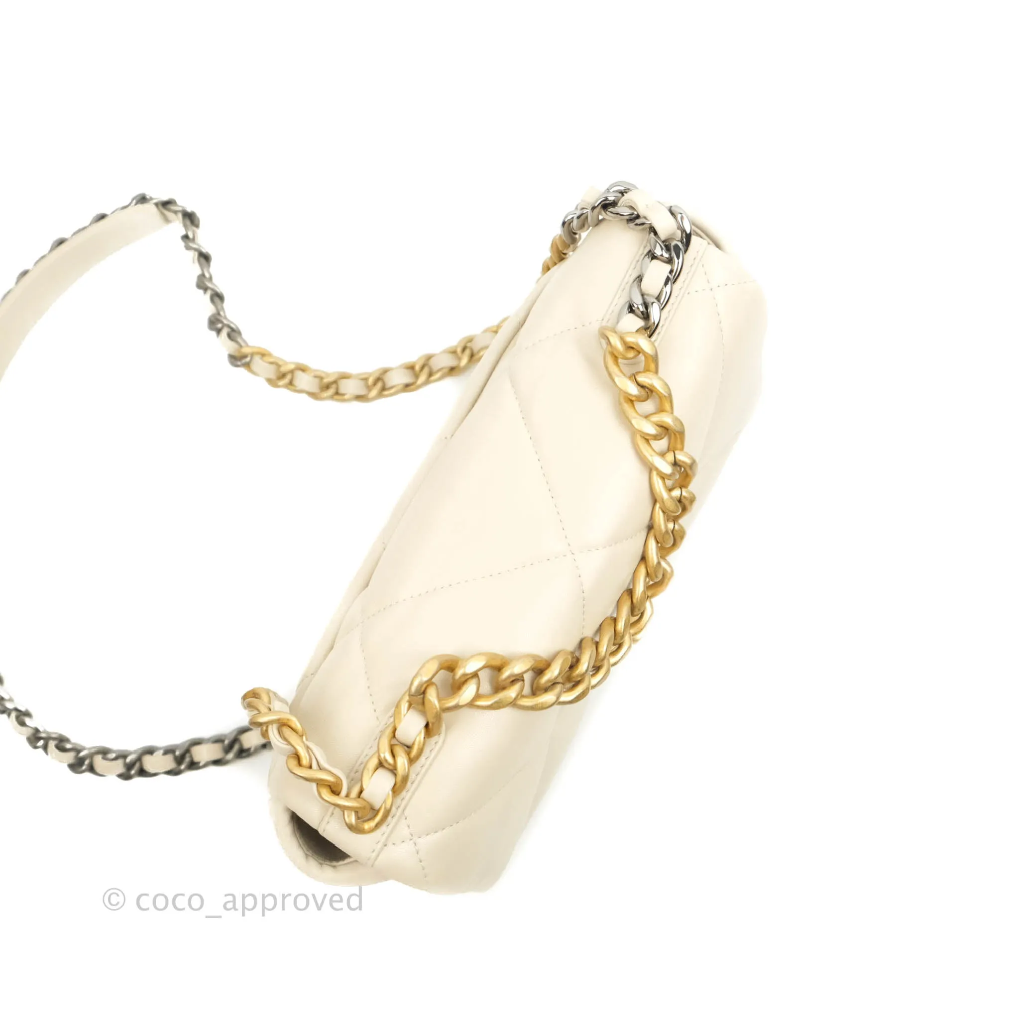 Chanel Small 19 Light Beige Flap Bag Lambskin Mixed Hardware 21C
