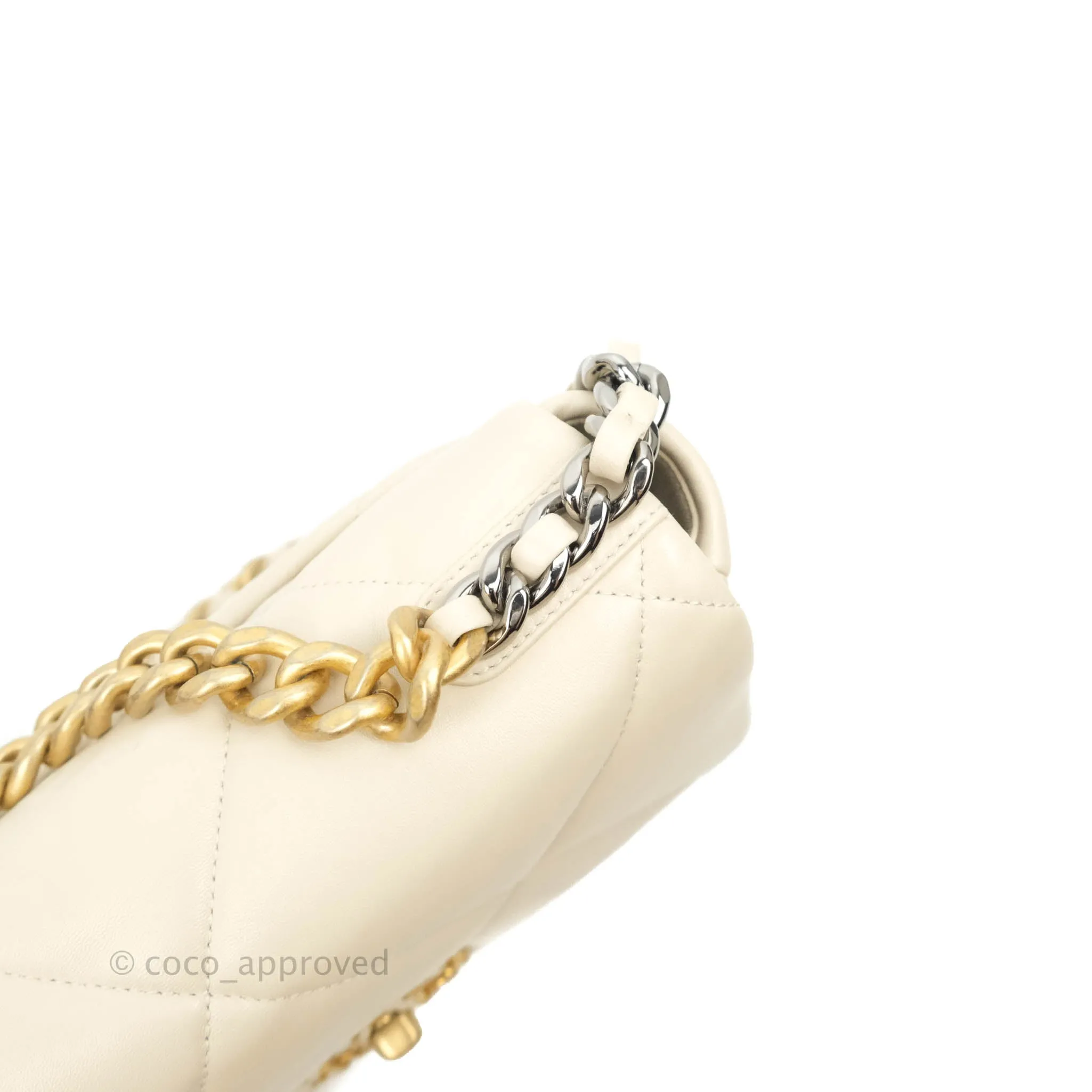 Chanel Small 19 Light Beige Flap Bag Lambskin Mixed Hardware 21C