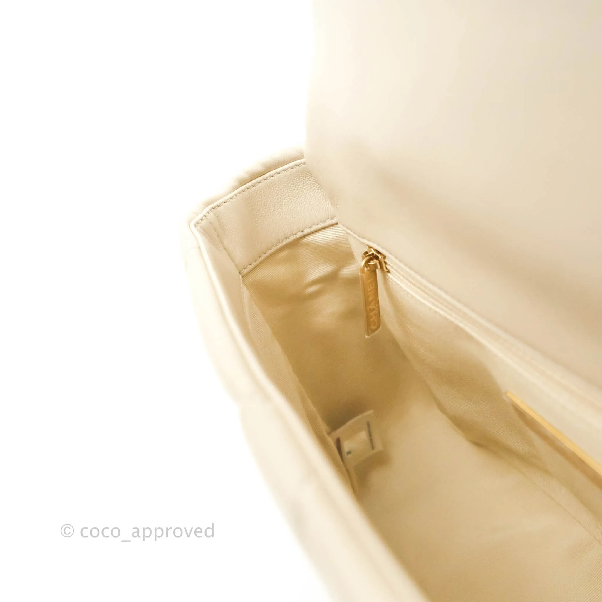 Chanel Small 19 Light Beige Flap Bag Lambskin Mixed Hardware 21C