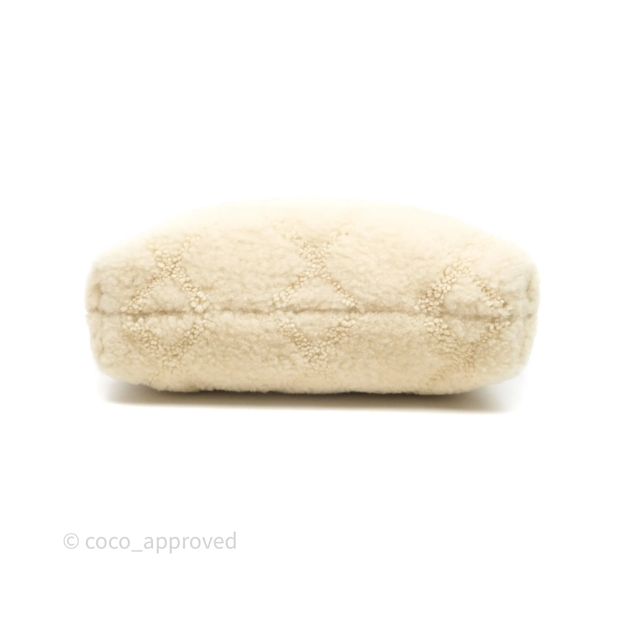 Chanel Small 22 Bag Ecru Shearling Aged Gold Hardware