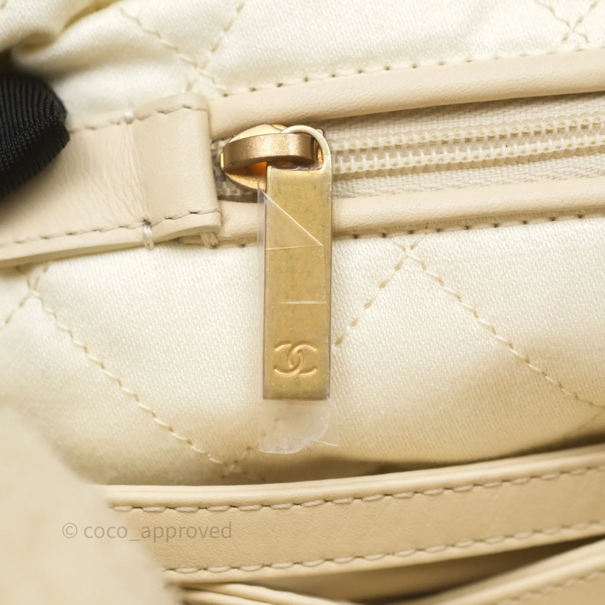 Chanel Small 22 Bag Ecru Shearling Aged Gold Hardware