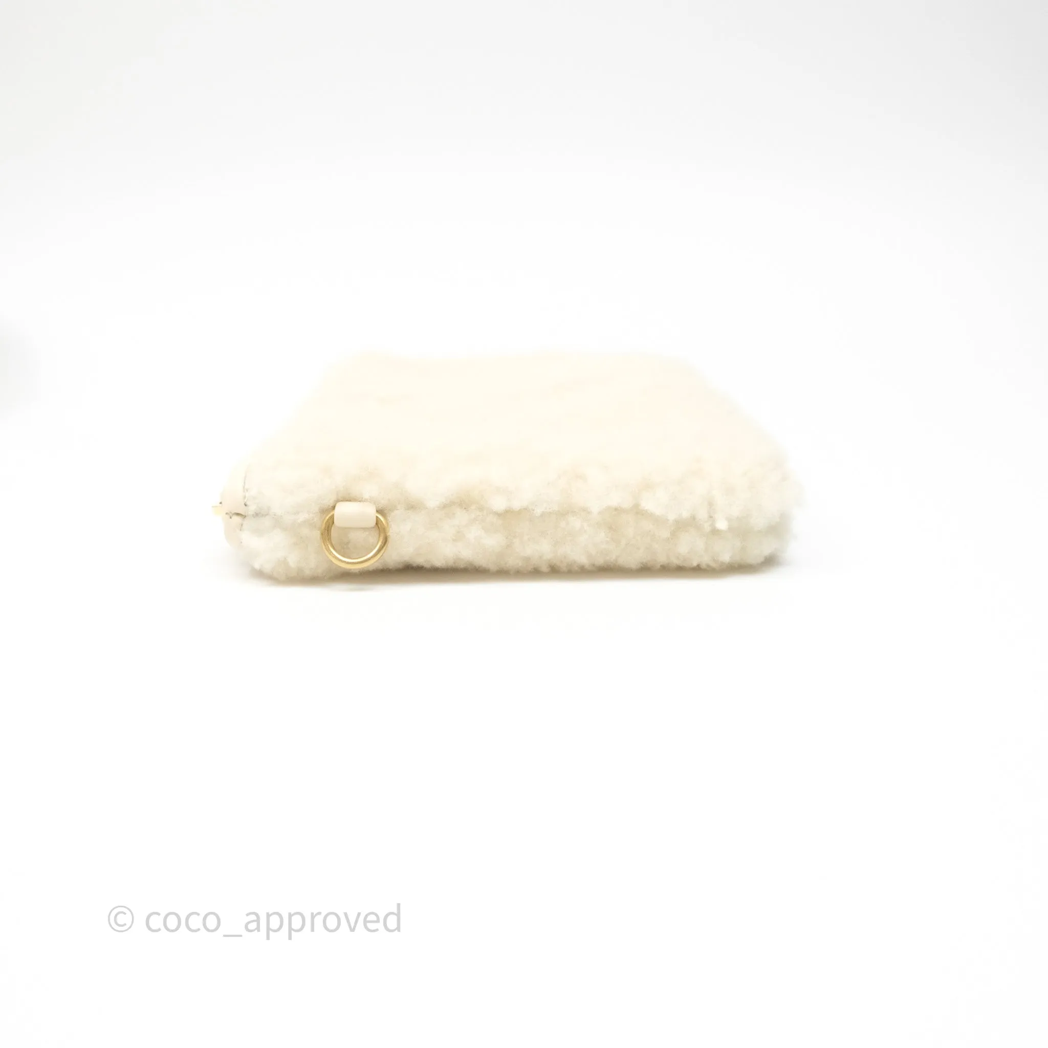 Chanel Small 22 Bag Ecru Shearling Aged Gold Hardware