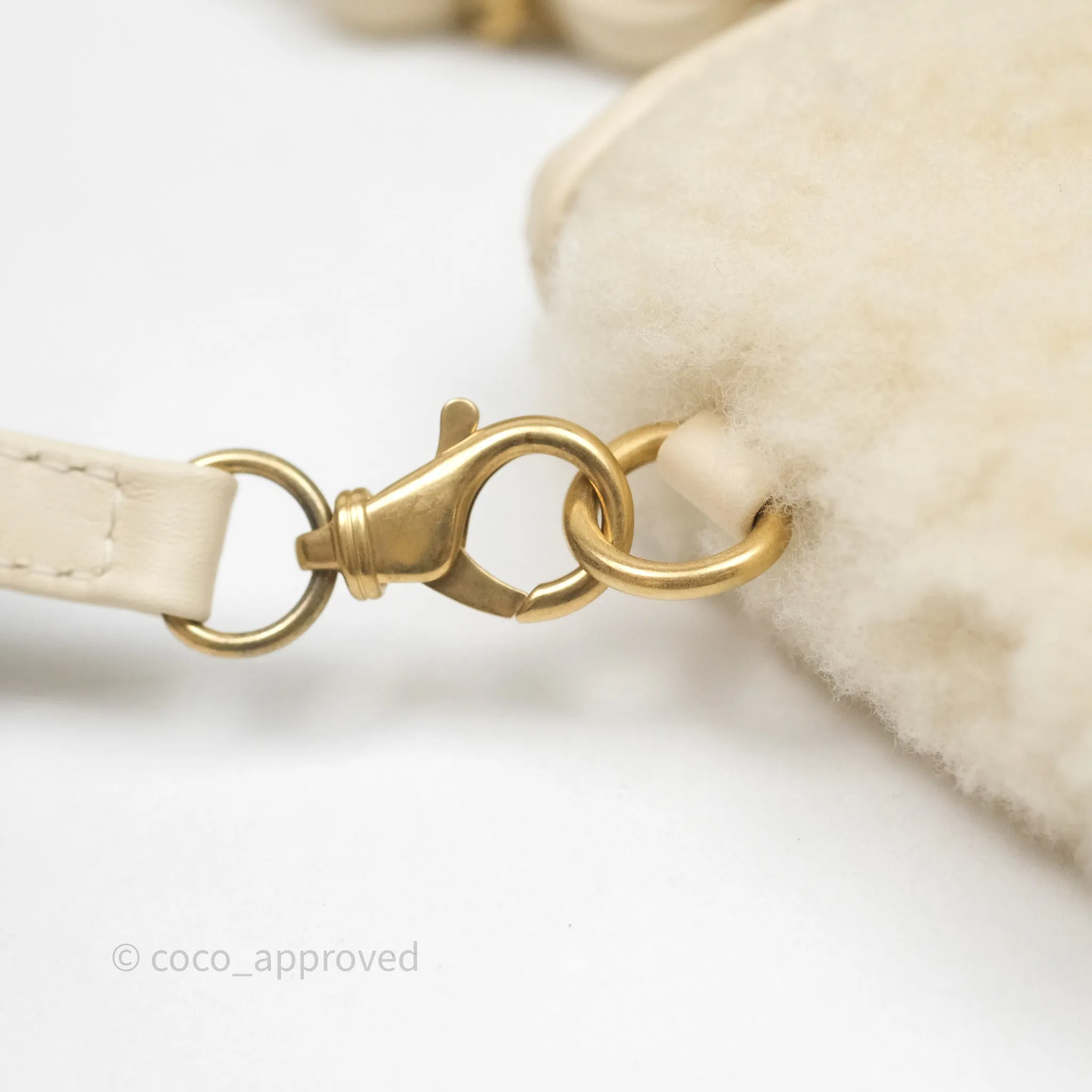 Chanel Small 22 Bag Ecru Shearling Aged Gold Hardware