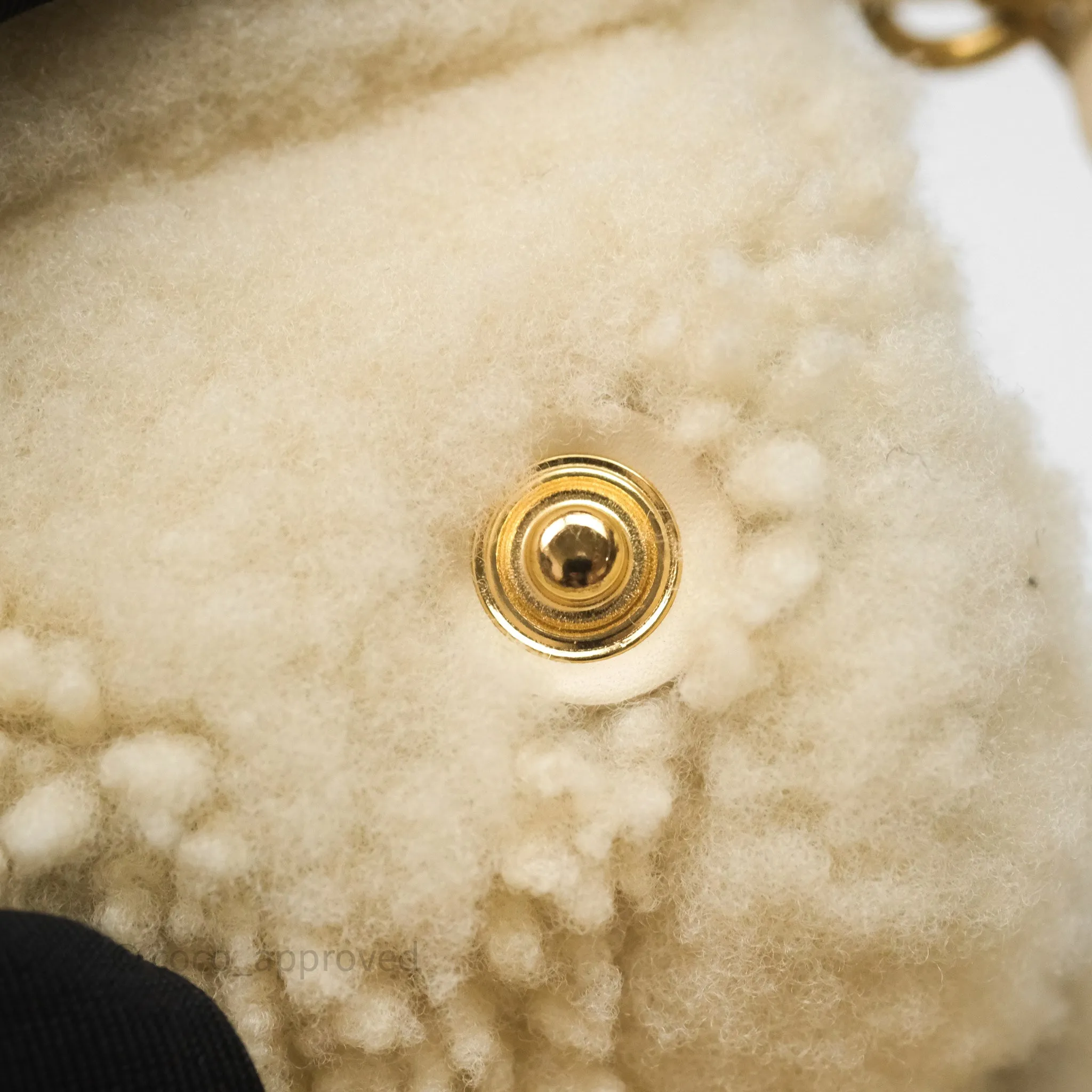 Chanel Small 22 Bag Ecru Shearling Aged Gold Hardware