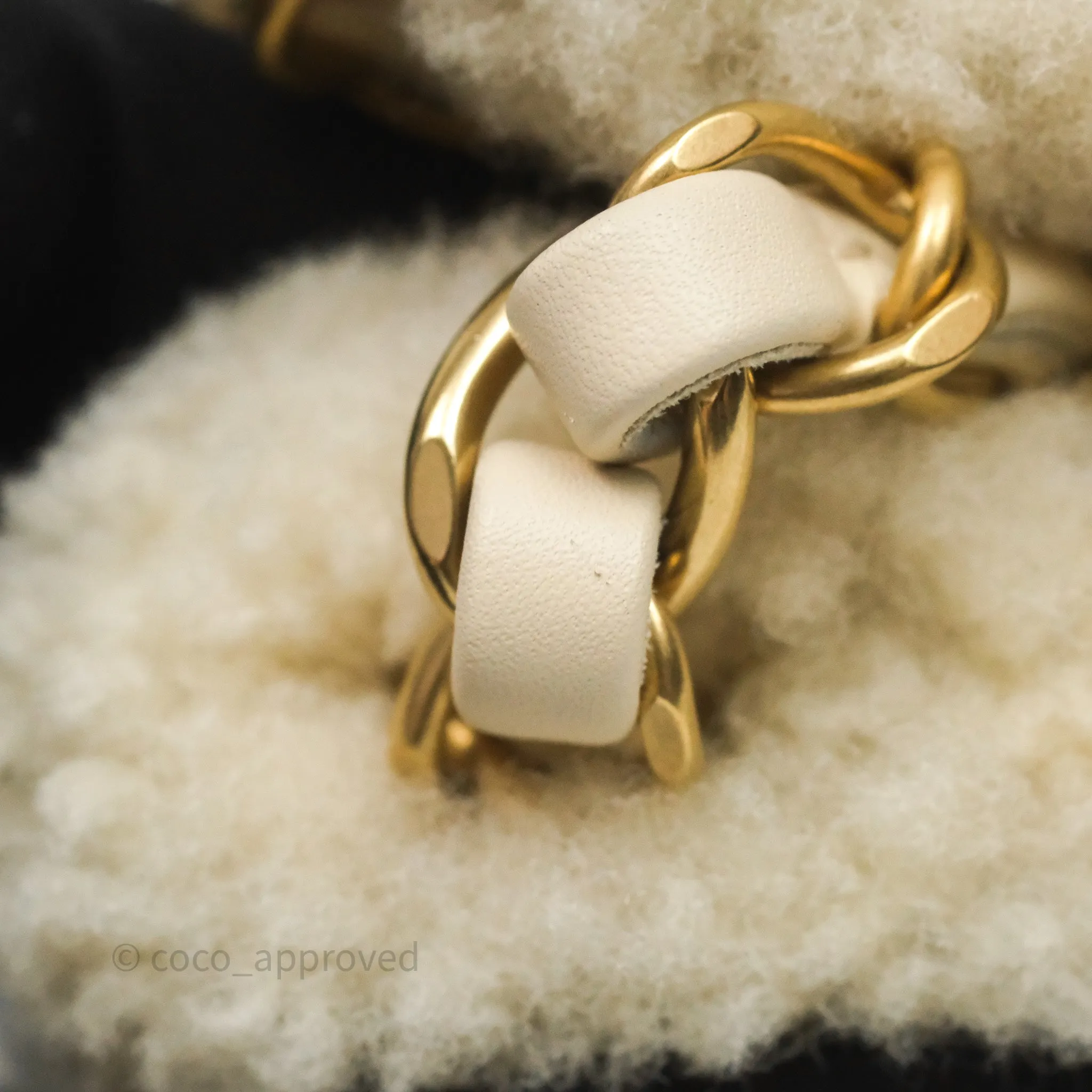 Chanel Small 22 Bag Ecru Shearling Aged Gold Hardware