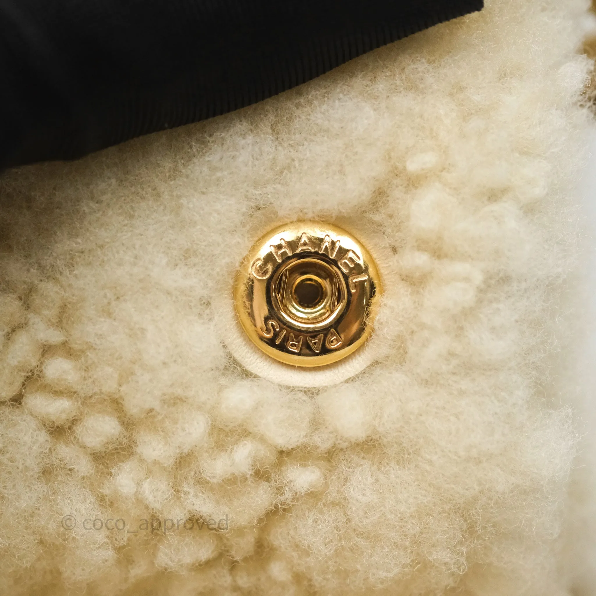 Chanel Small 22 Bag Ecru Shearling Aged Gold Hardware