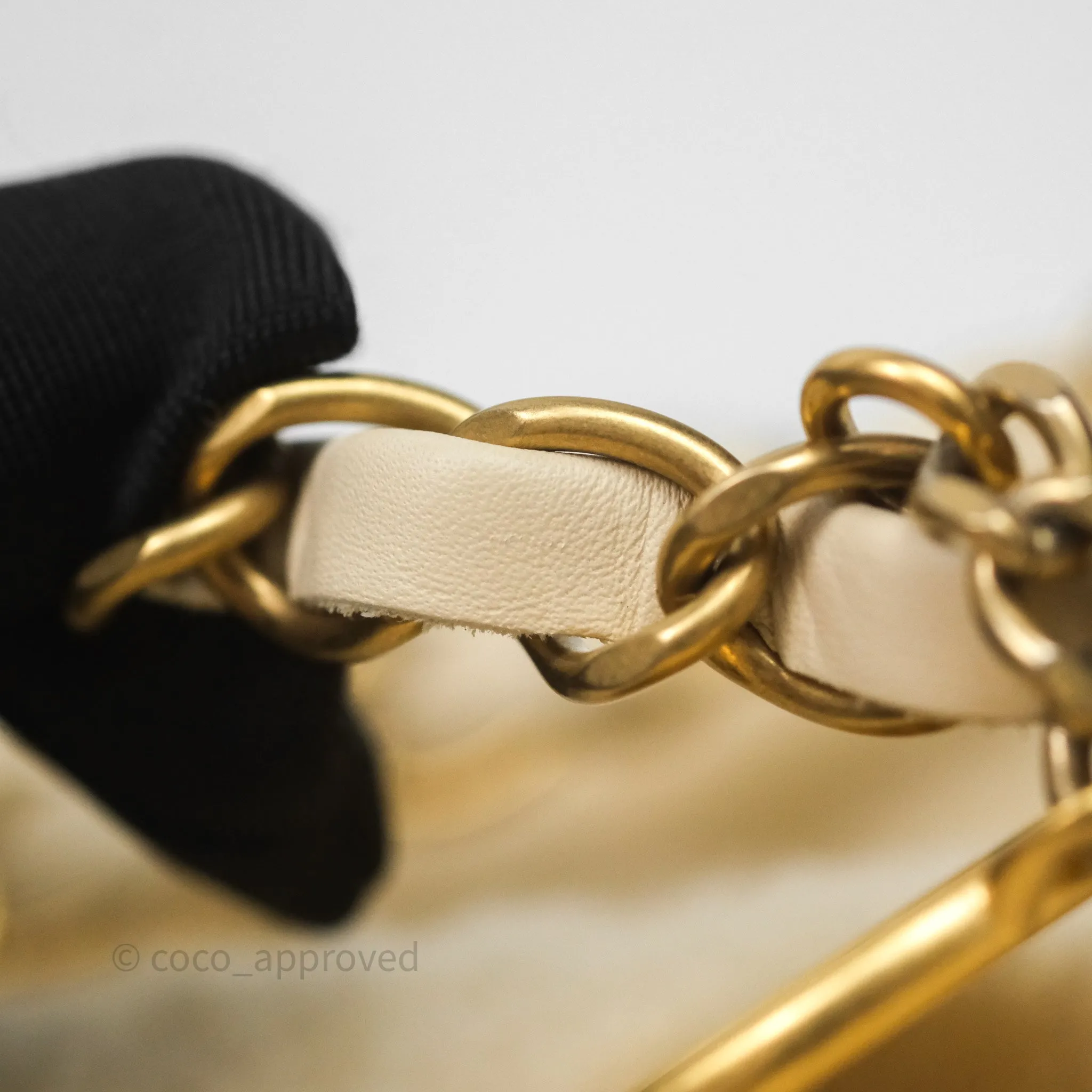 Chanel Small 22 Bag Ecru Shearling Aged Gold Hardware