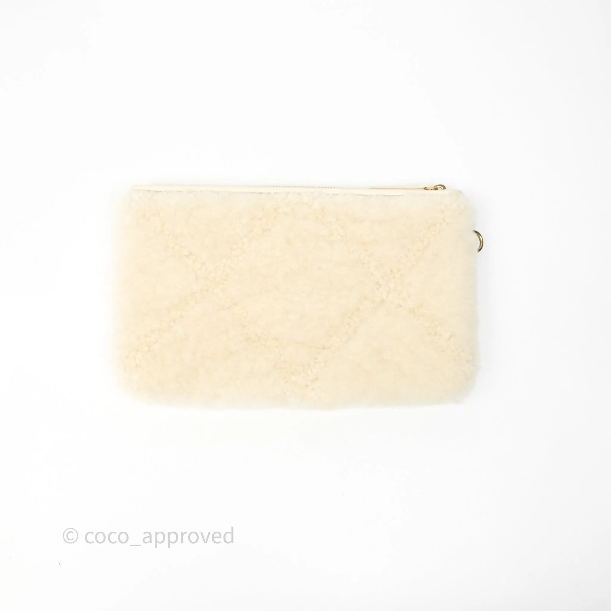 Chanel Small 22 Bag Ecru Shearling Aged Gold Hardware