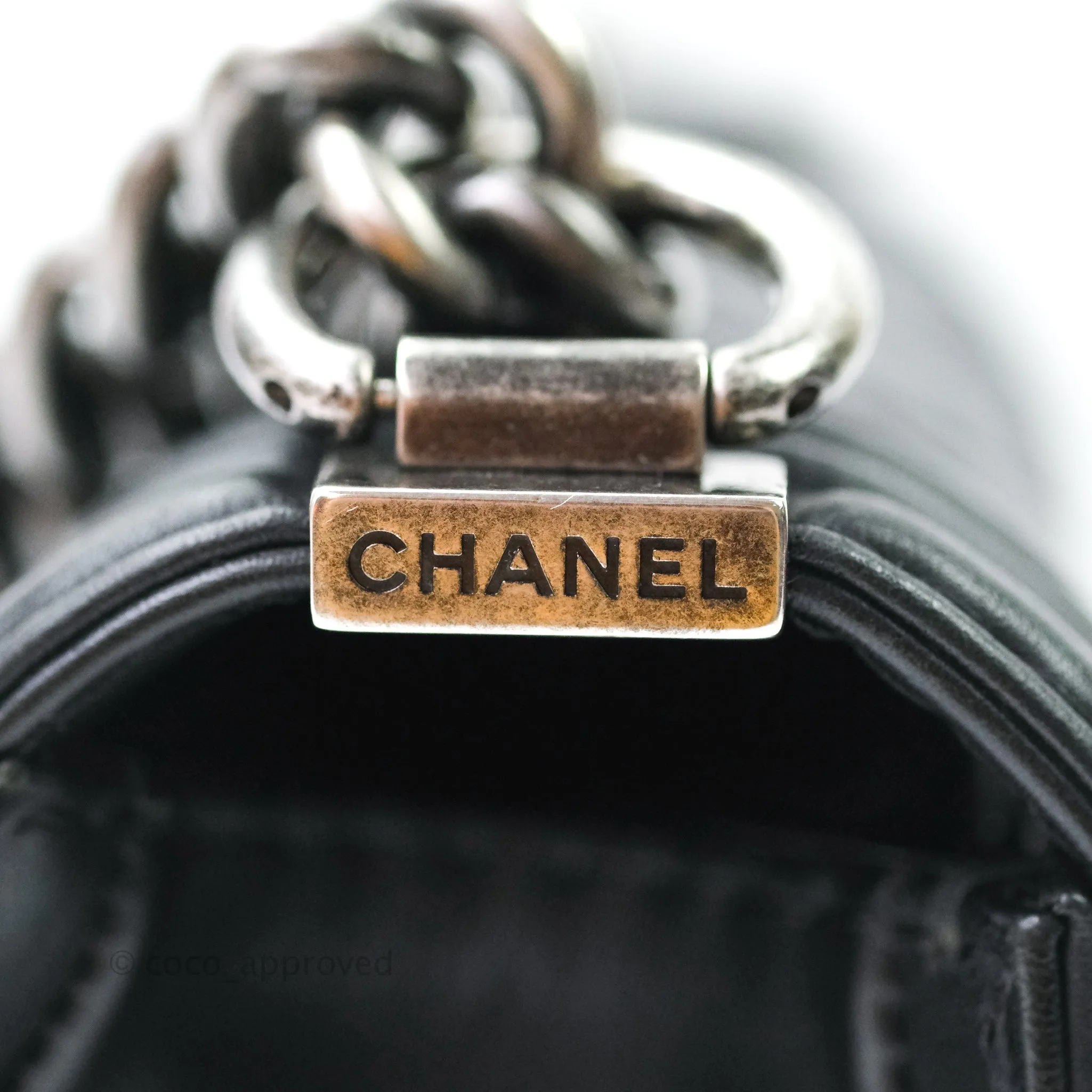 Chanel Small Boy Quilted Black Calfskin Ruthenium Hardware