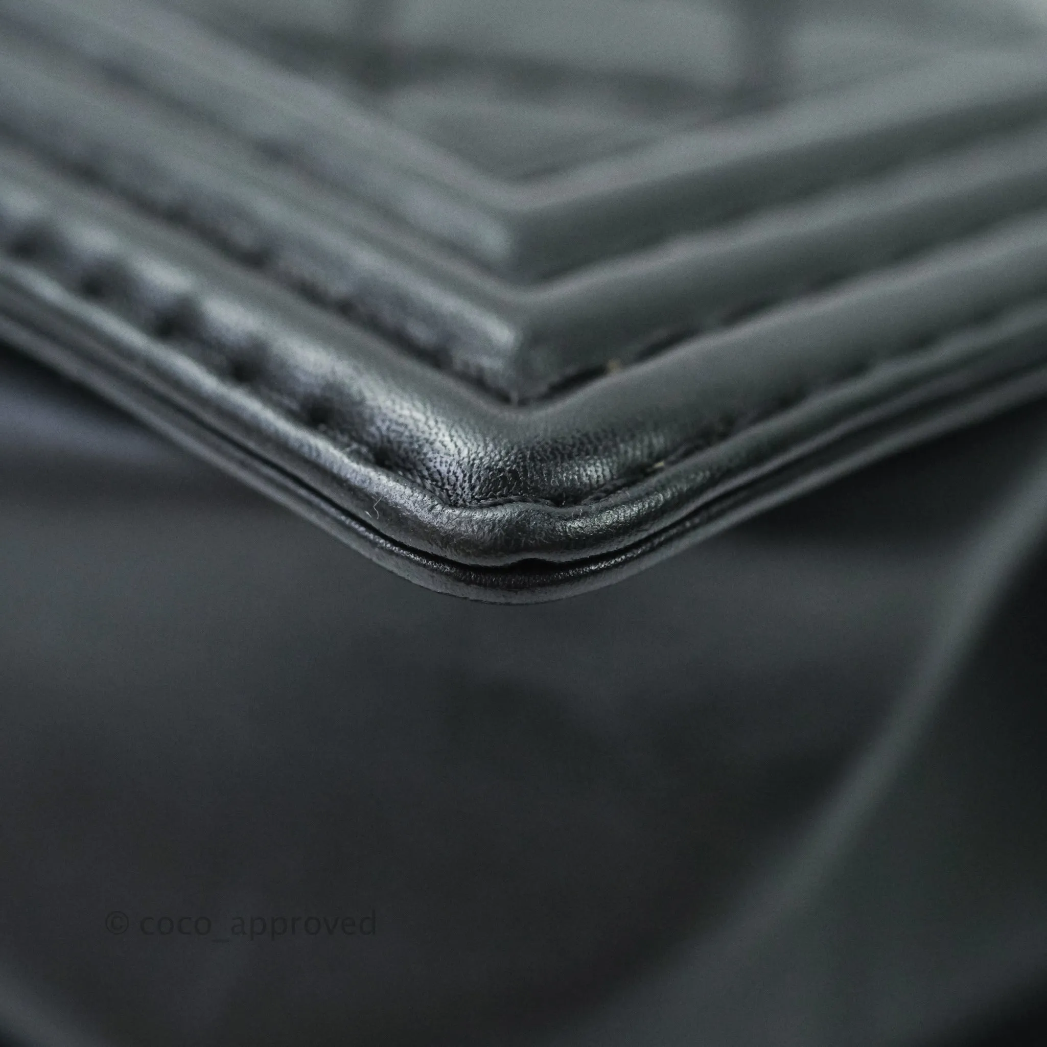 Chanel Small Boy Quilted Black Calfskin Ruthenium Hardware