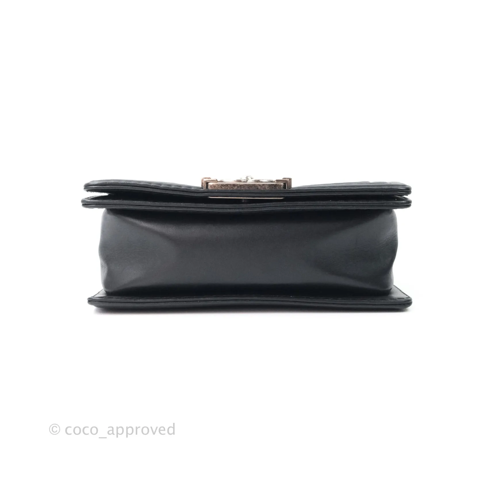 Chanel Small Boy Quilted Black Calfskin Ruthenium Hardware