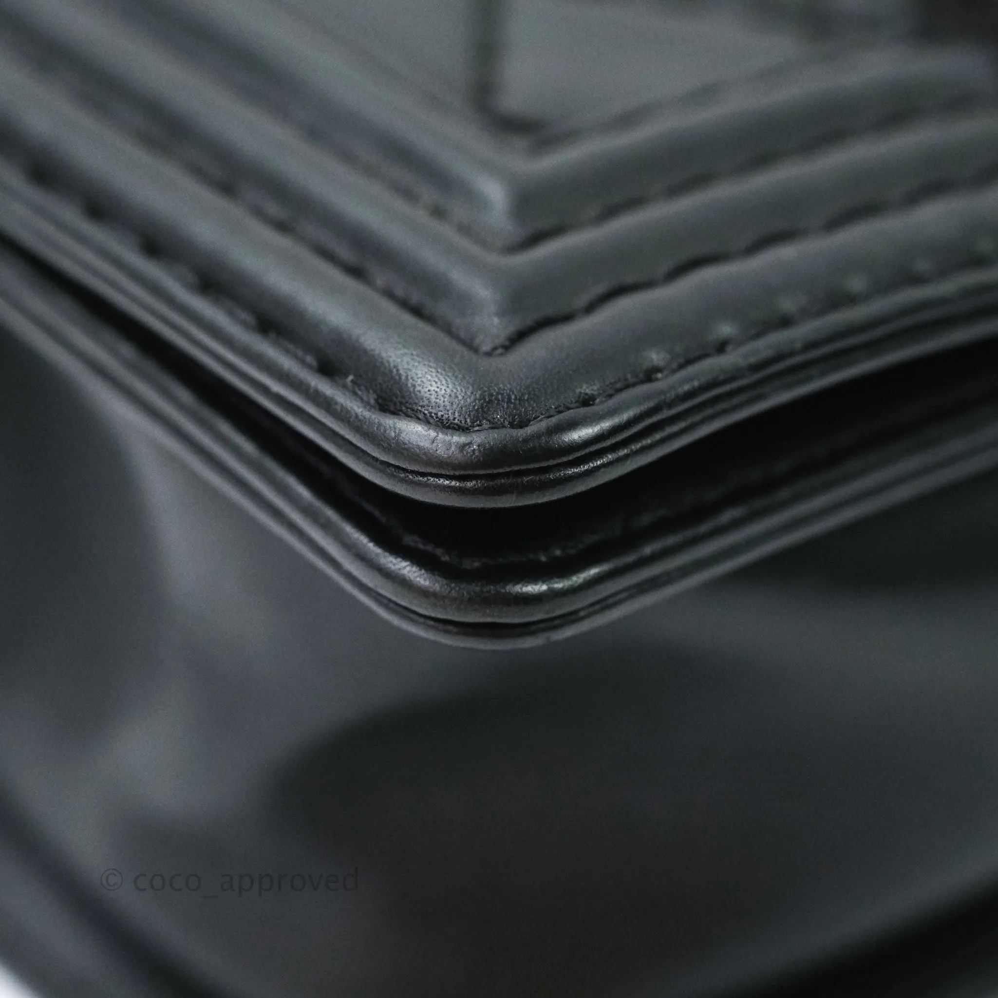 Chanel Small Boy Quilted Black Calfskin Ruthenium Hardware