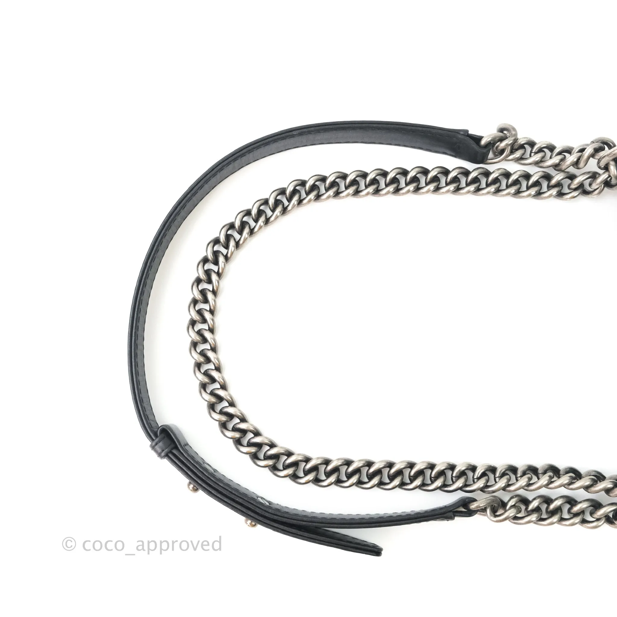 Chanel Small Boy Quilted Black Calfskin Ruthenium Hardware