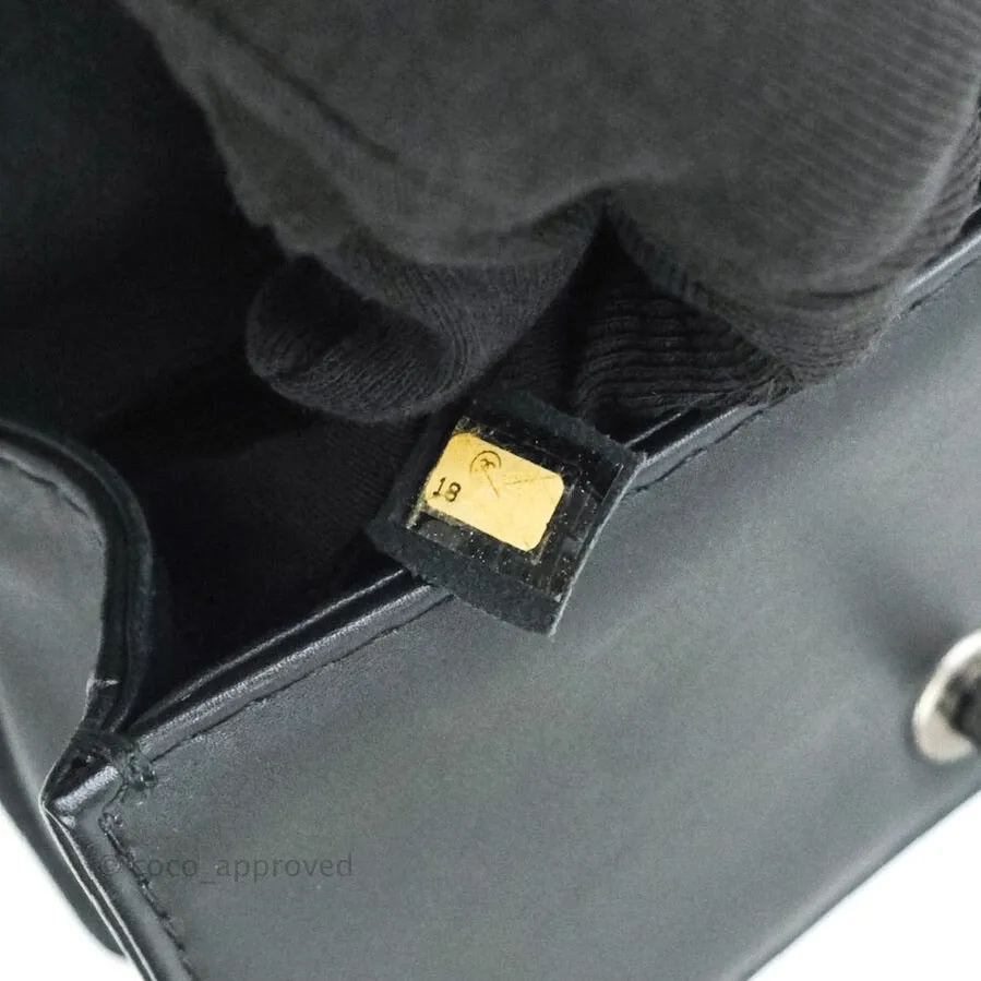 Chanel Small Boy Quilted Black Calfskin Ruthenium Hardware