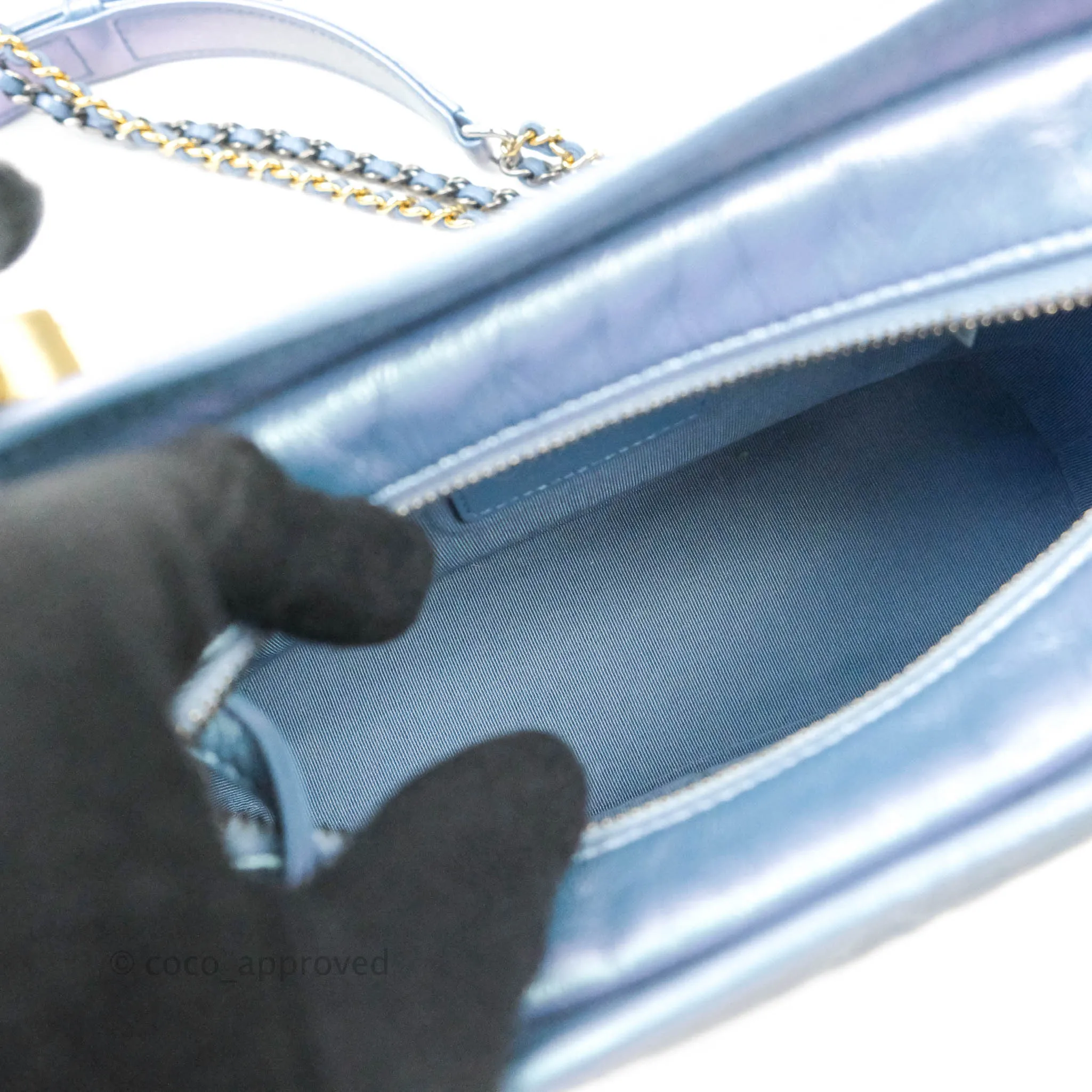 Chanel Small Gabrielle Hobo Iridescent Blue Mixed Hardware