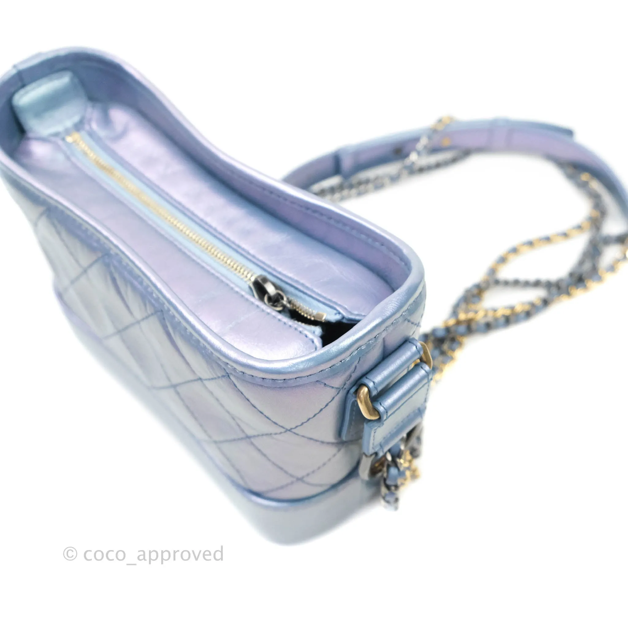 Chanel Small Gabrielle Hobo Iridescent Blue Mixed Hardware