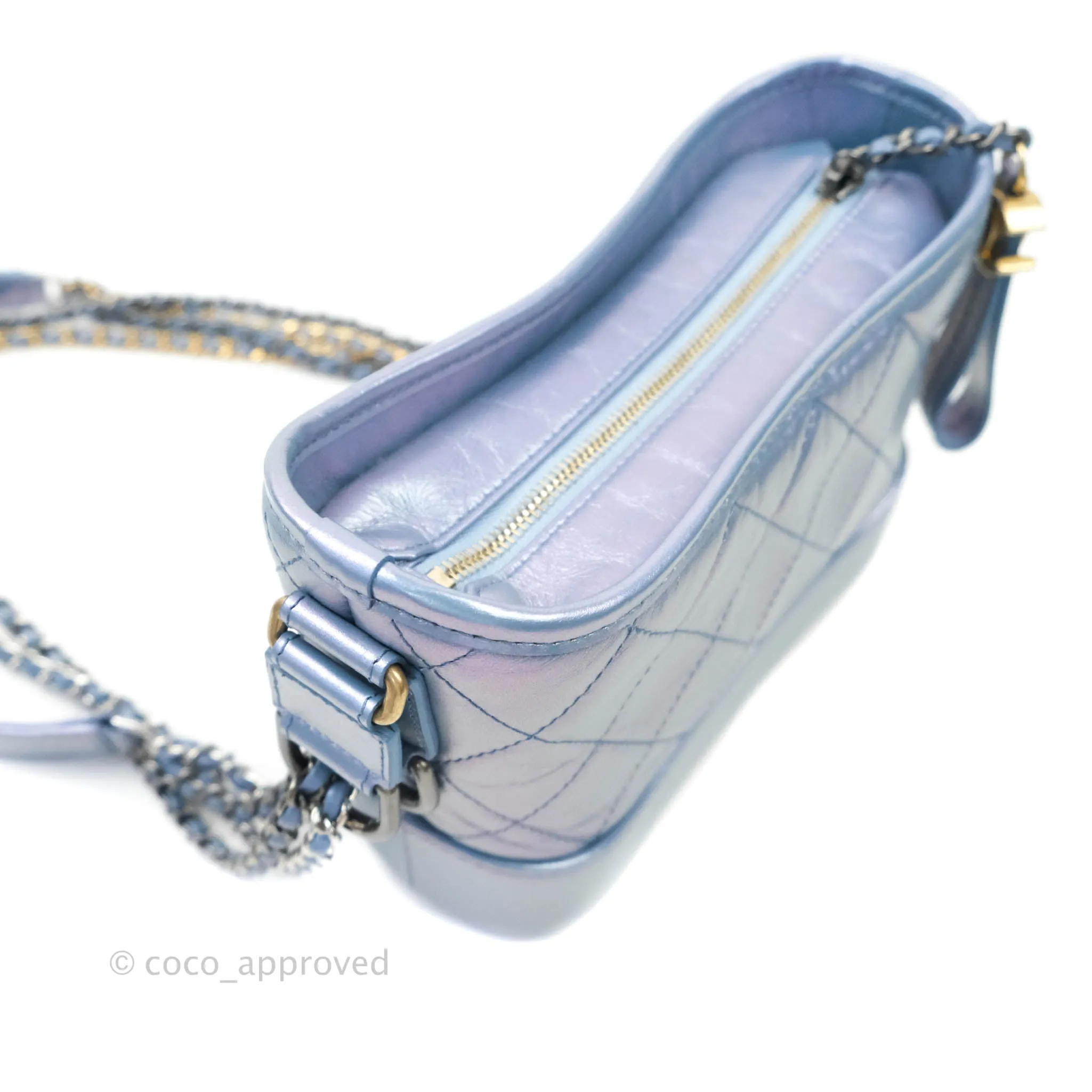 Chanel Small Gabrielle Hobo Iridescent Blue Mixed Hardware