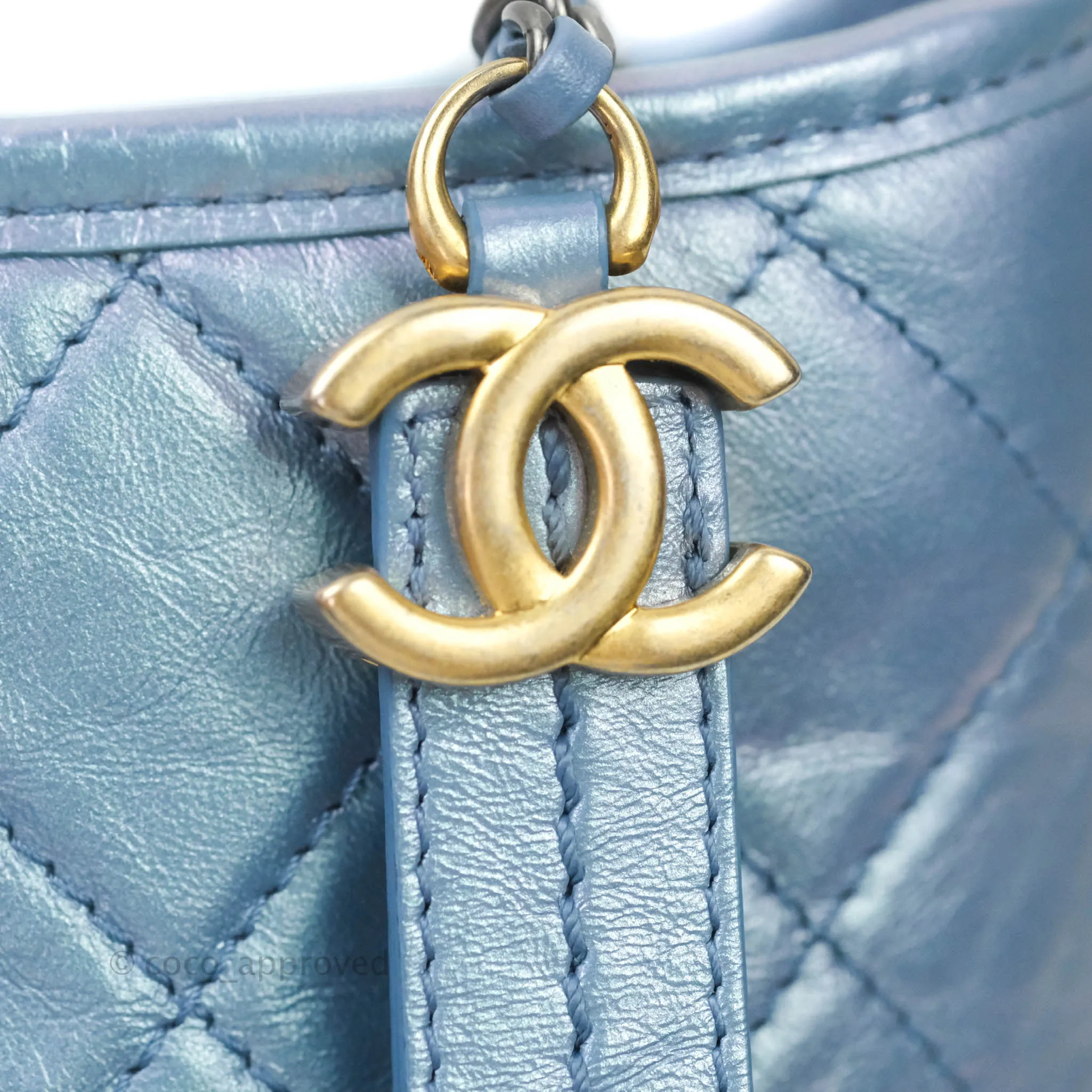 Chanel Small Gabrielle Hobo Iridescent Blue Mixed Hardware