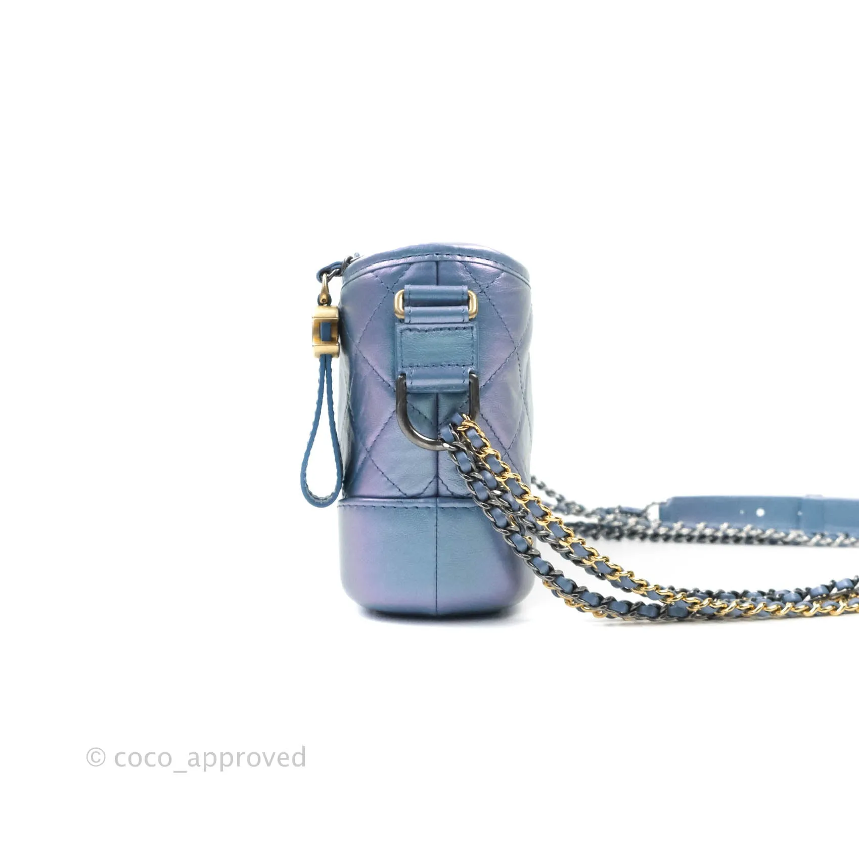 Chanel Small Gabrielle Hobo Iridescent Blue Mixed Hardware