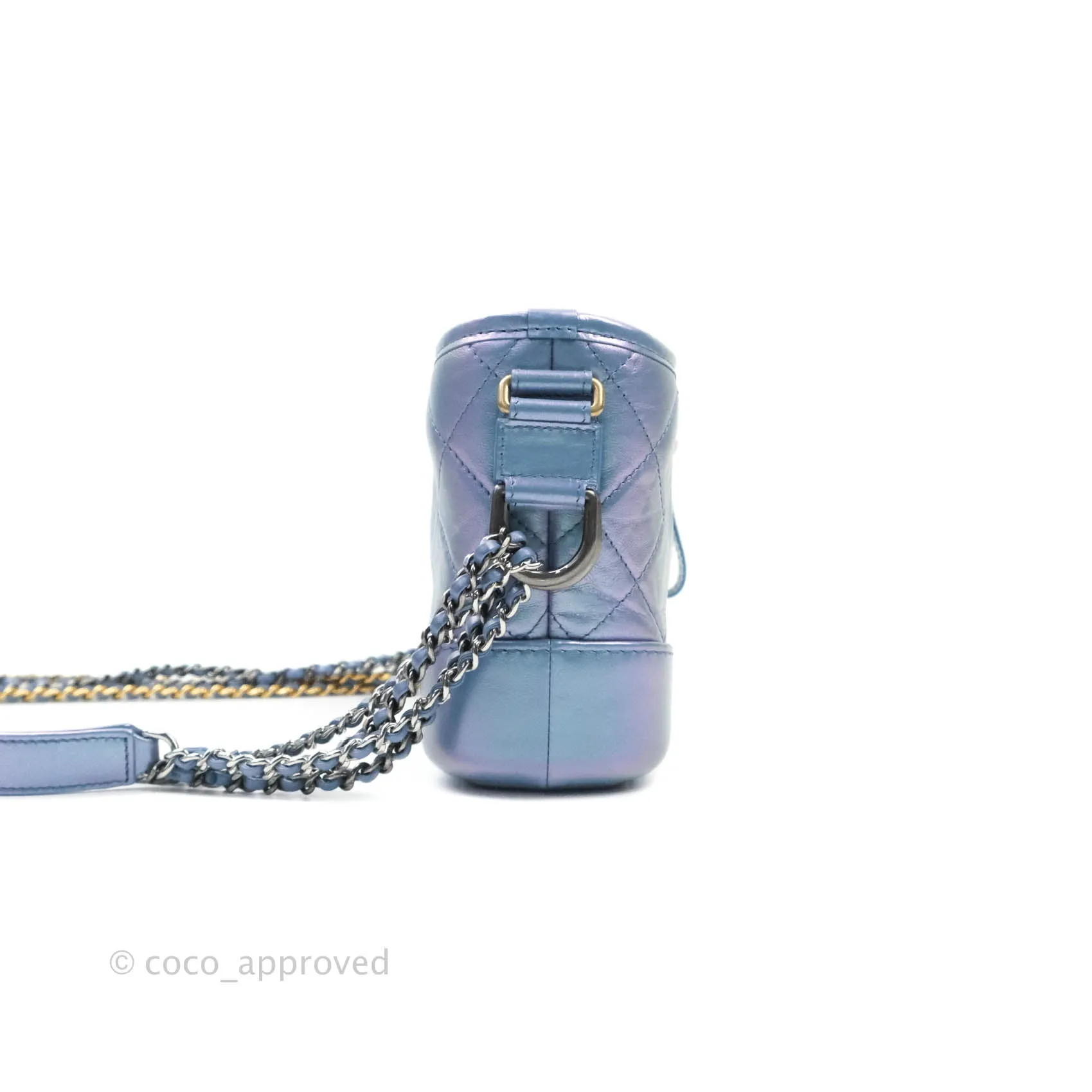 Chanel Small Gabrielle Hobo Iridescent Blue Mixed Hardware