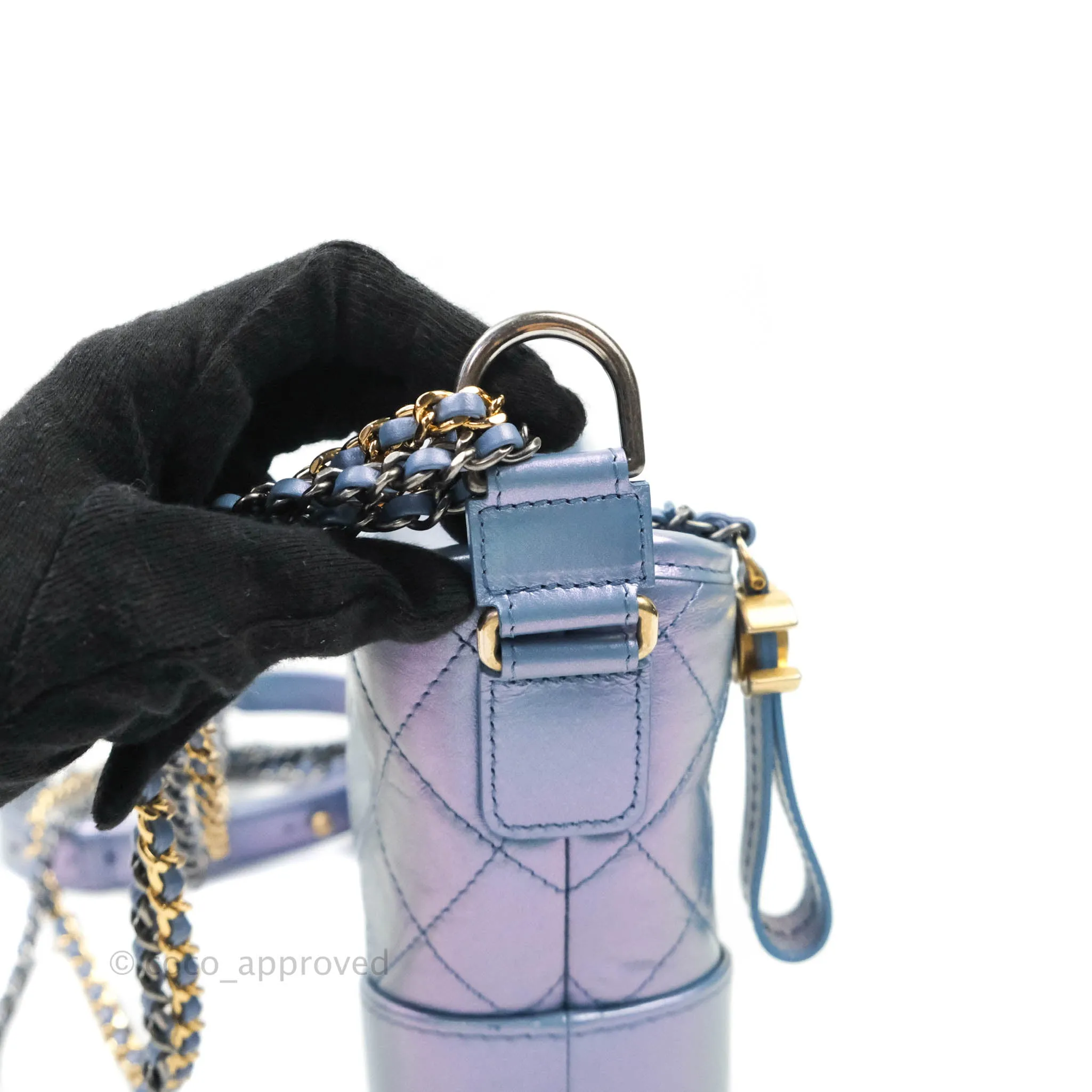 Chanel Small Gabrielle Hobo Iridescent Blue Mixed Hardware