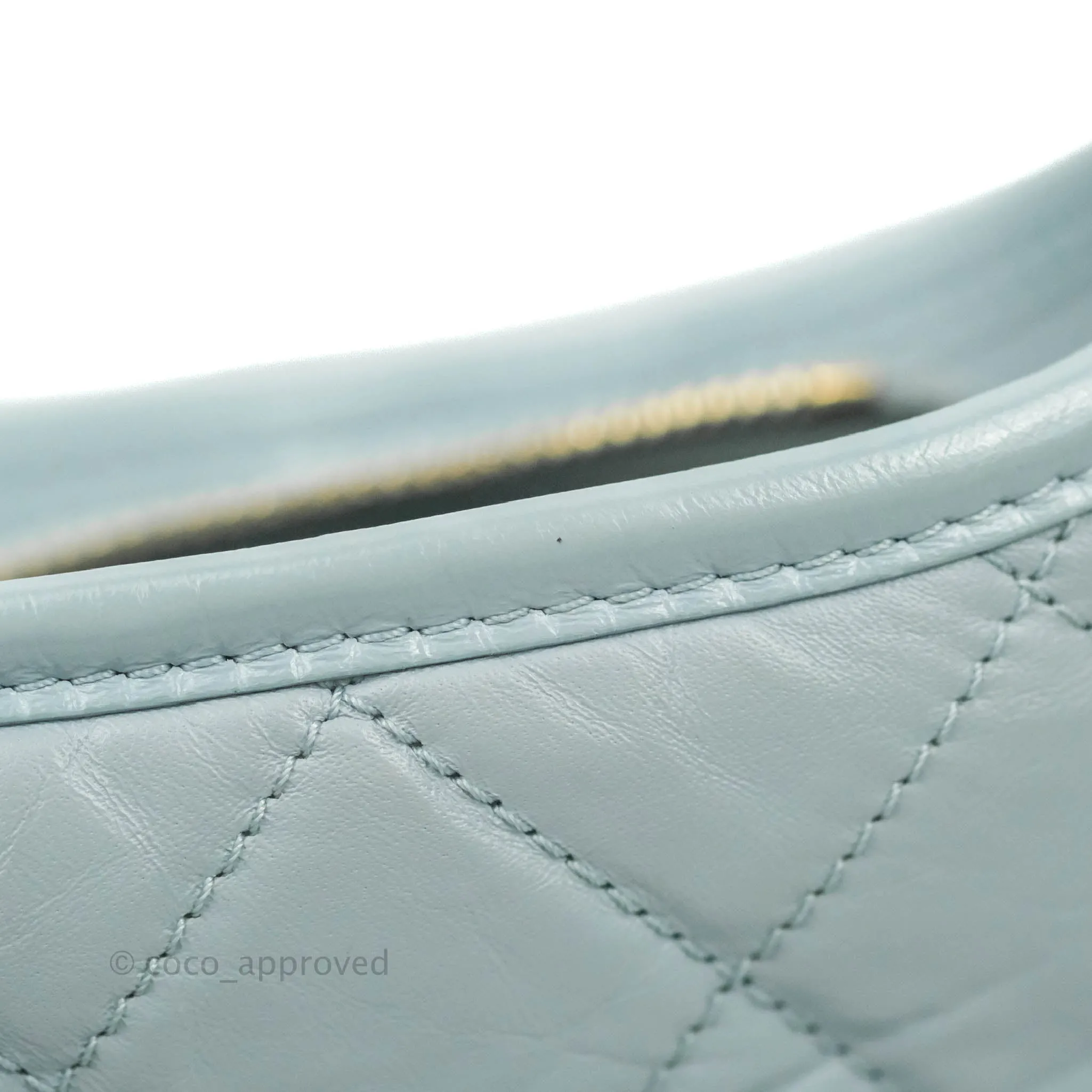 Chanel Small Gabrielle Hobo Light Blue Grey Aged Calfskin Mixed Hardware