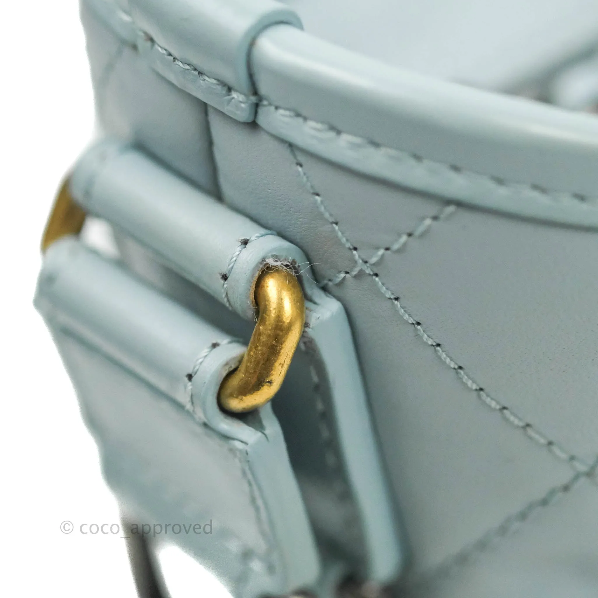 Chanel Small Gabrielle Hobo Light Blue Grey Aged Calfskin Mixed Hardware
