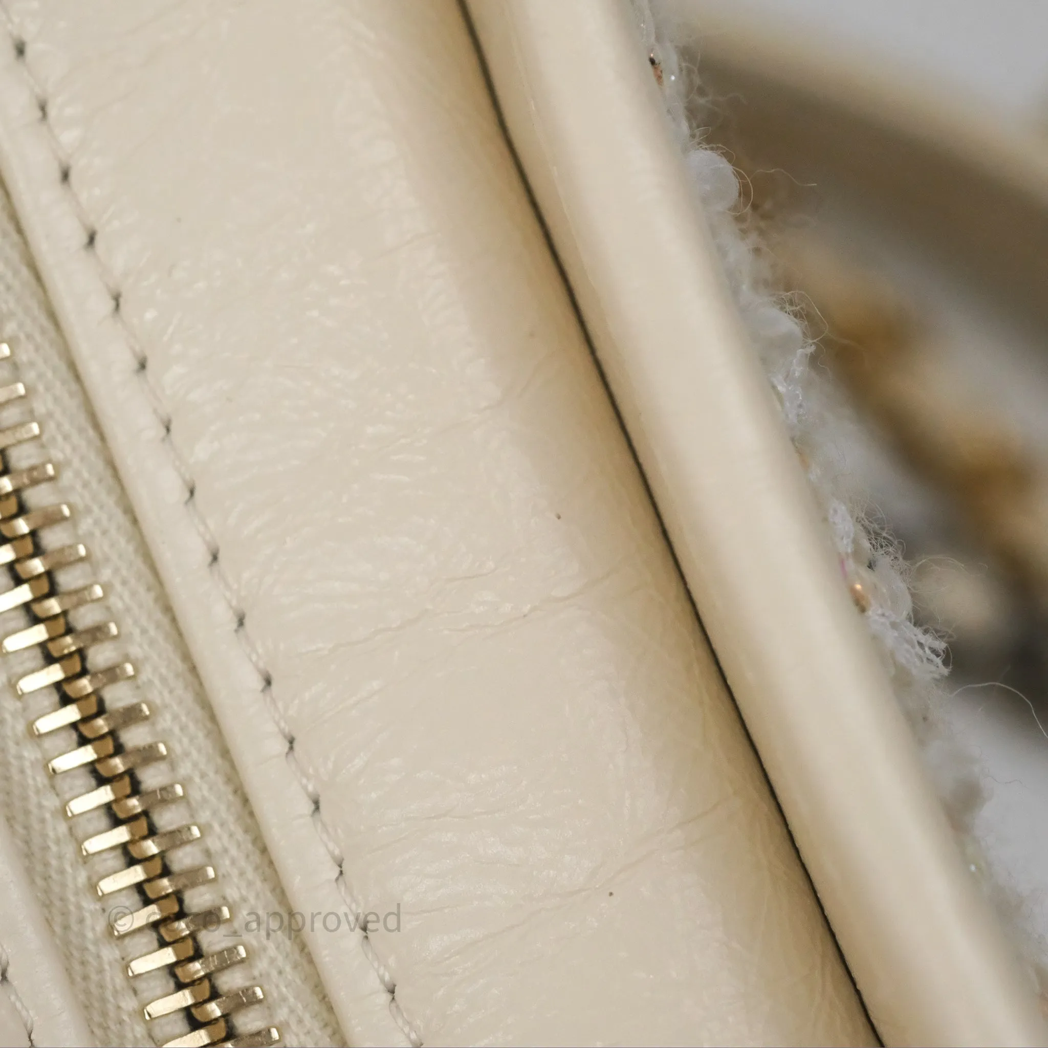 Chanel Small Gabrielle Hobo Quilted Ivory Tweed Aged Calfskin