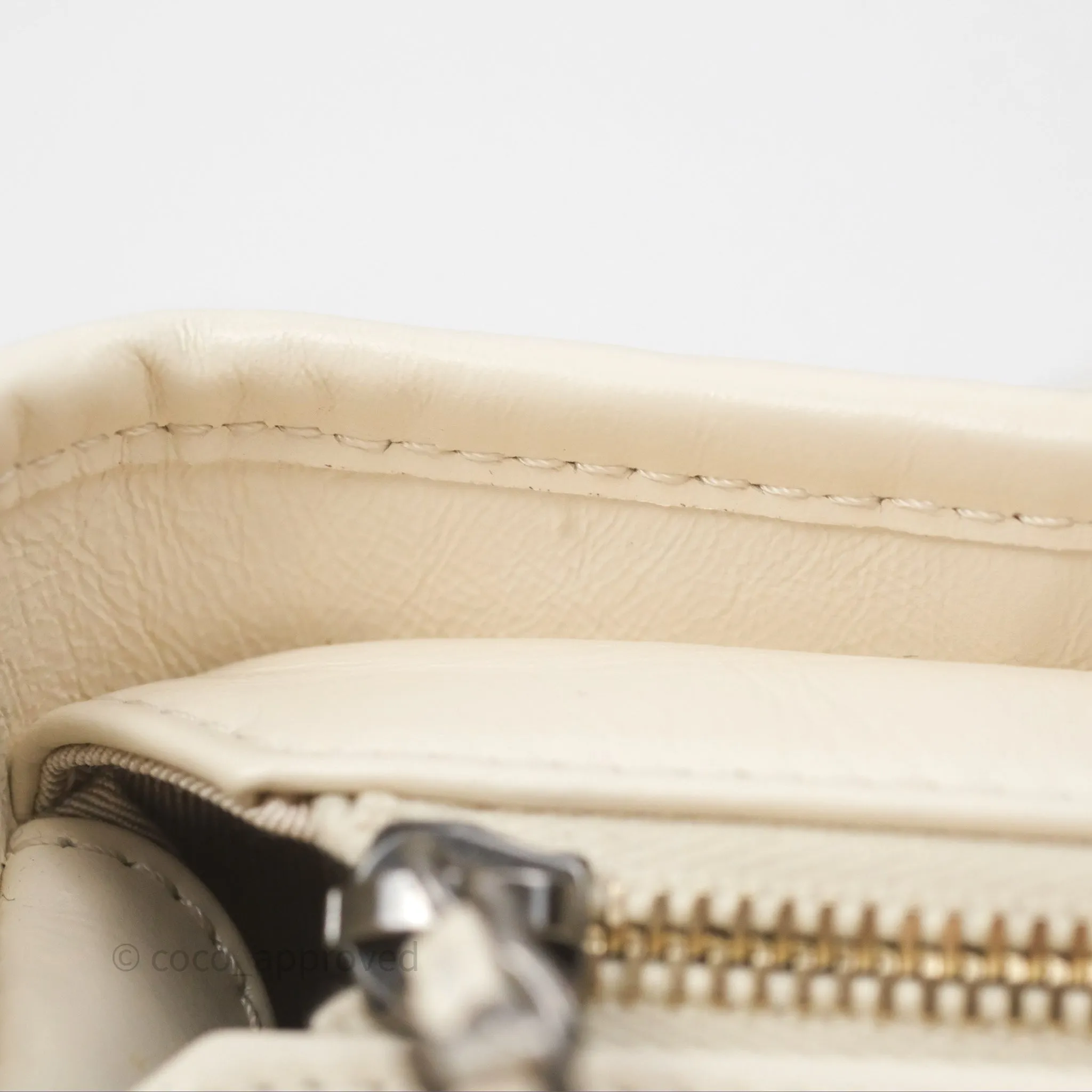Chanel Small Gabrielle Hobo Quilted Ivory Tweed Aged Calfskin