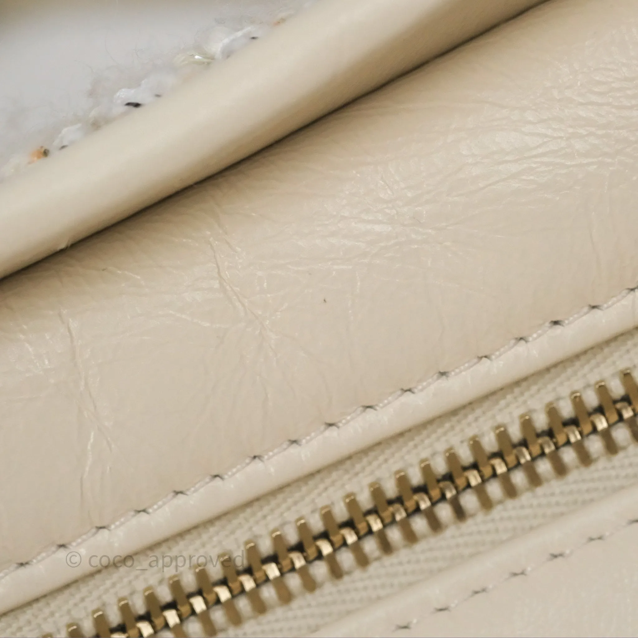 Chanel Small Gabrielle Hobo Quilted Ivory Tweed Aged Calfskin