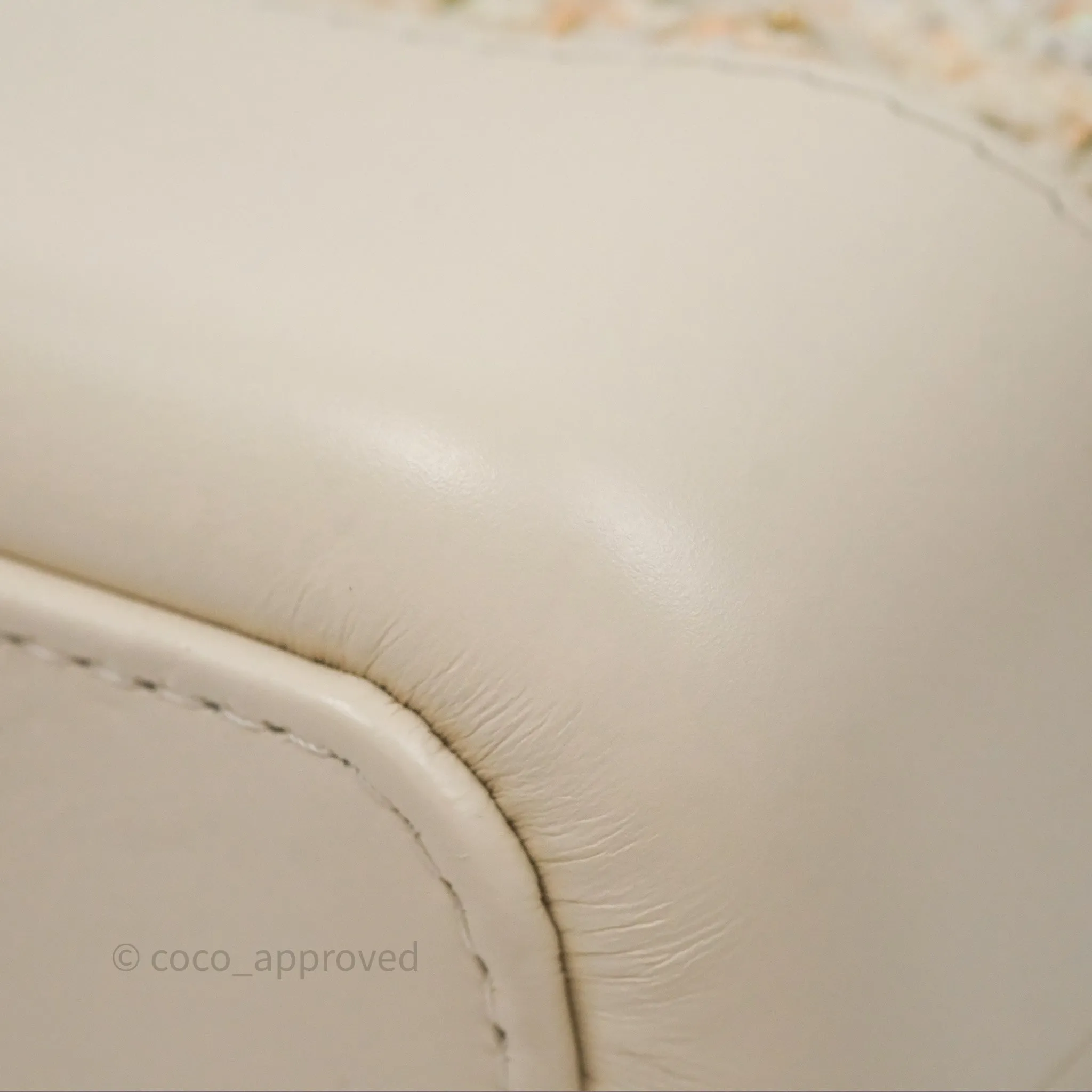 Chanel Small Gabrielle Hobo Quilted Ivory Tweed Aged Calfskin