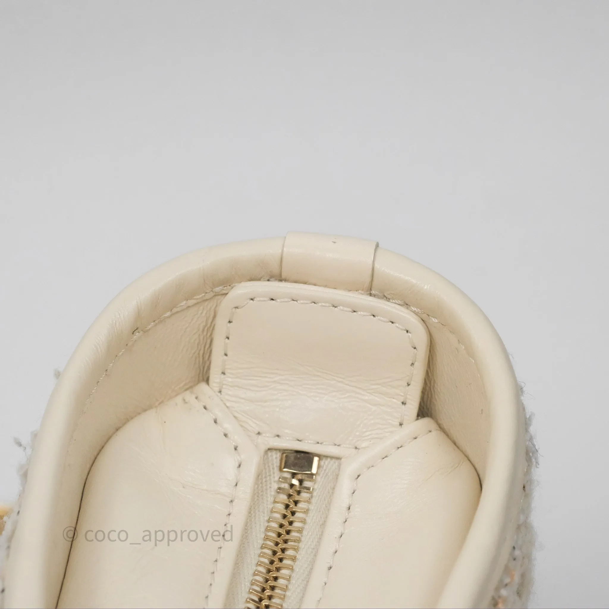 Chanel Small Gabrielle Hobo Quilted Ivory Tweed Aged Calfskin