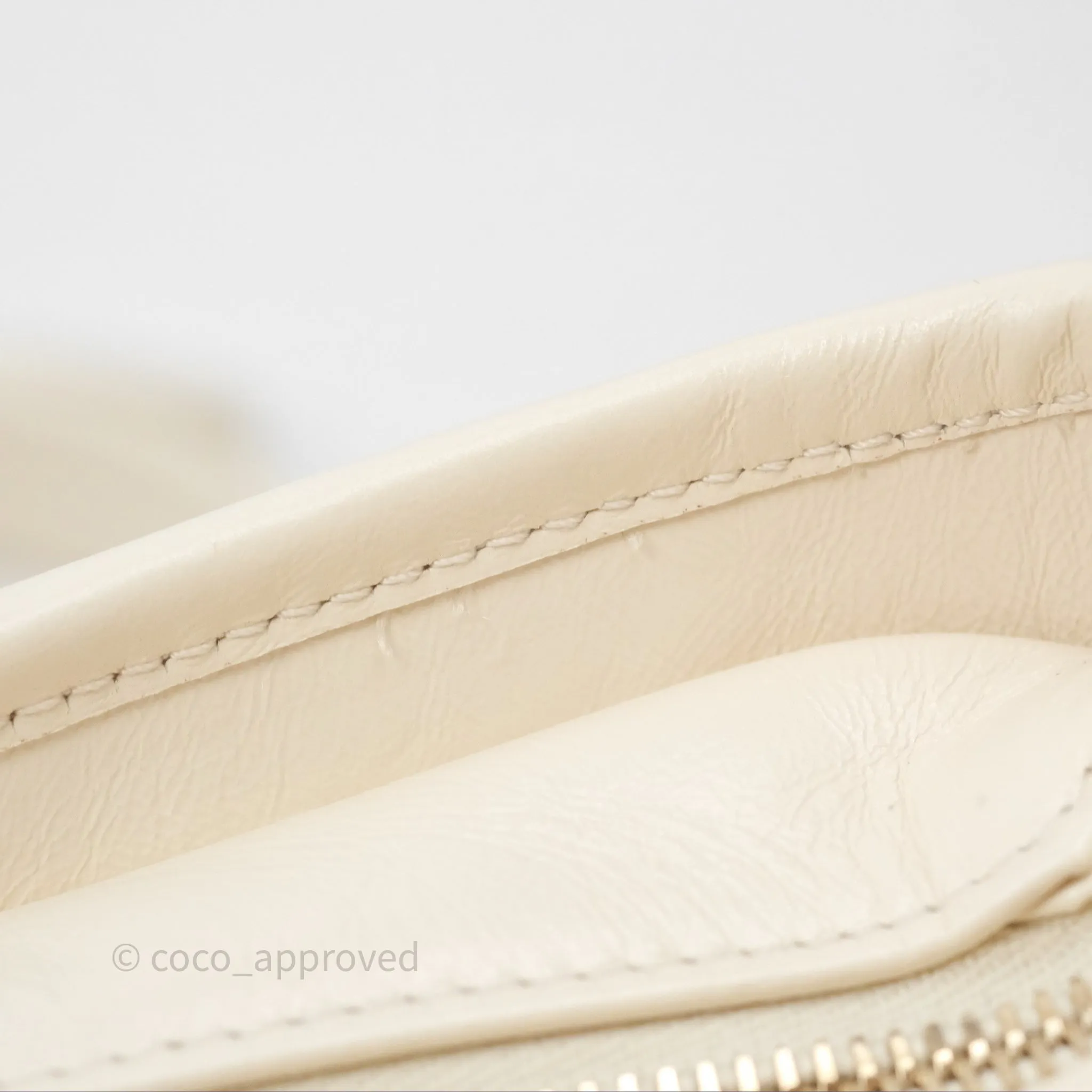 Chanel Small Gabrielle Hobo Quilted Ivory Tweed Aged Calfskin