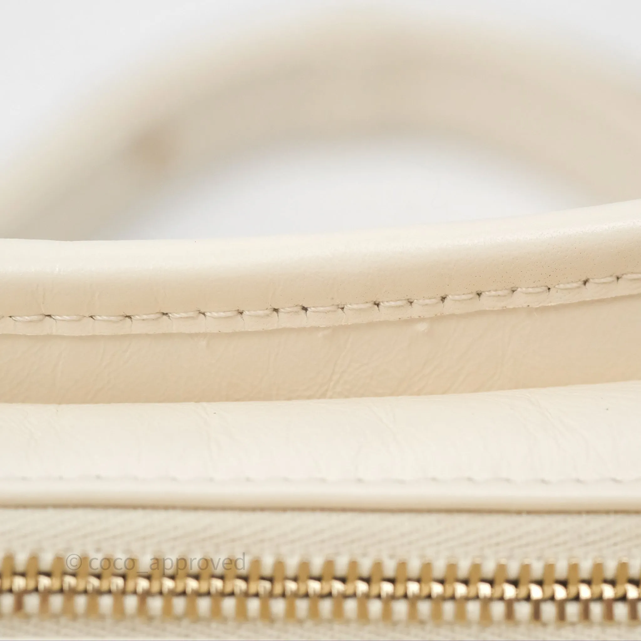 Chanel Small Gabrielle Hobo Quilted Ivory Tweed Aged Calfskin