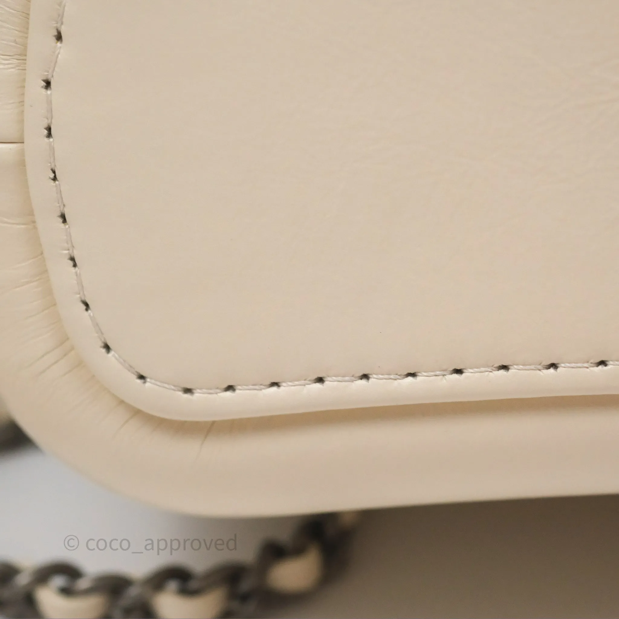 Chanel Small Gabrielle Hobo Quilted Ivory Tweed Aged Calfskin