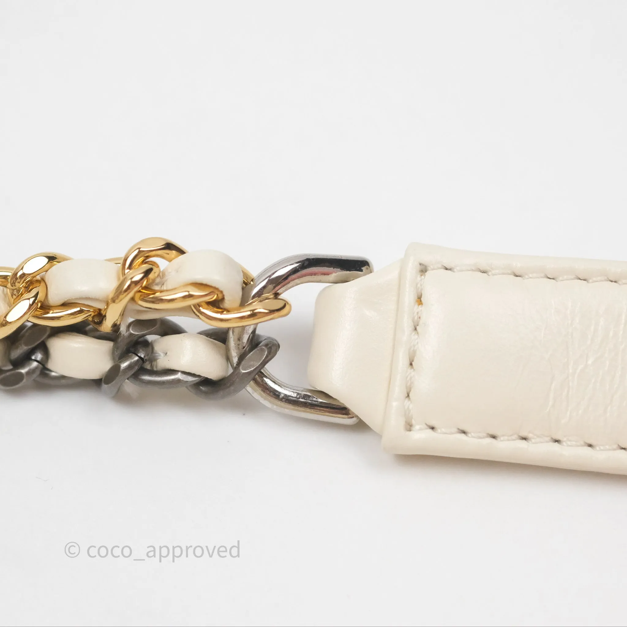 Chanel Small Gabrielle Hobo Quilted Ivory Tweed Aged Calfskin