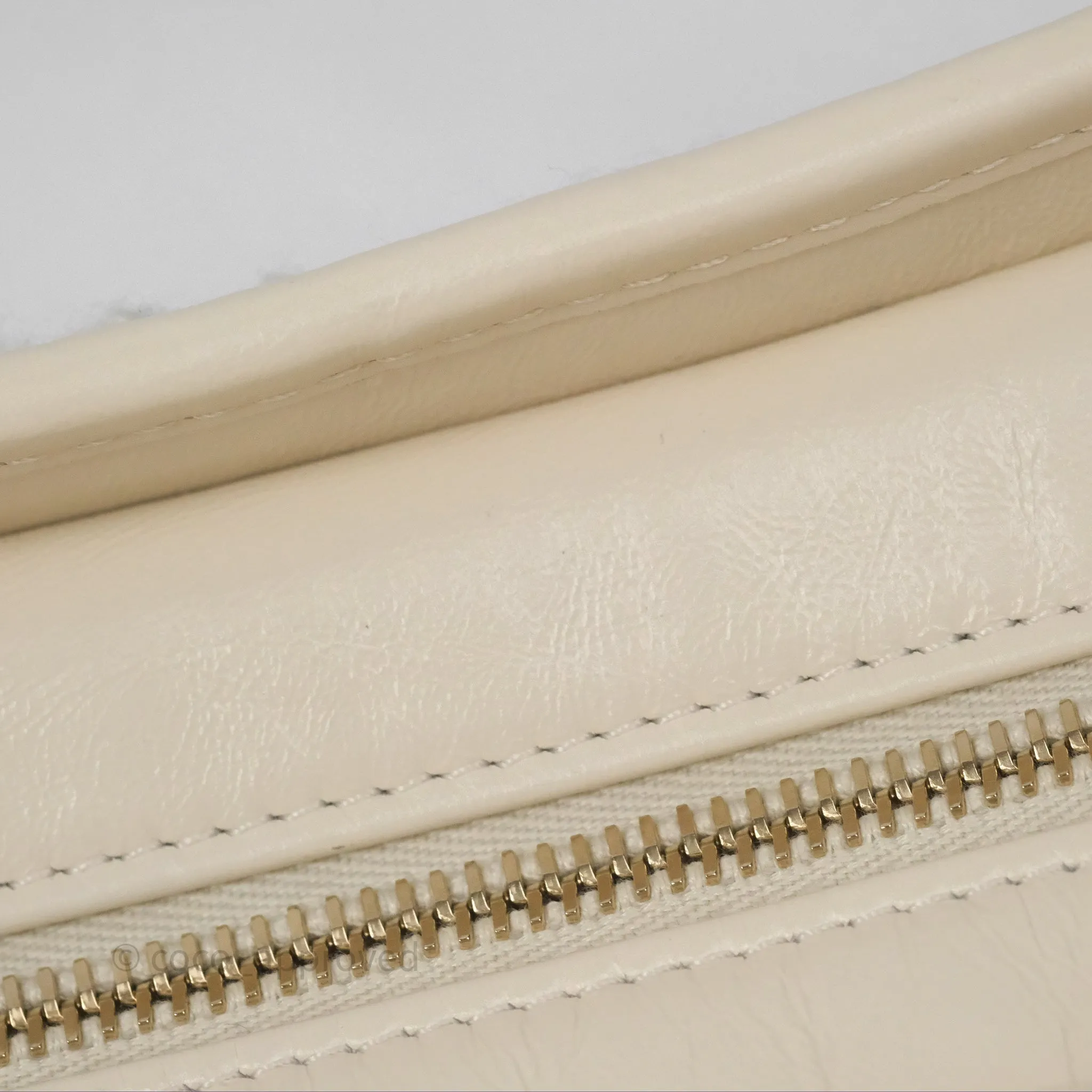 Chanel Small Gabrielle Hobo Quilted Ivory Tweed Aged Calfskin