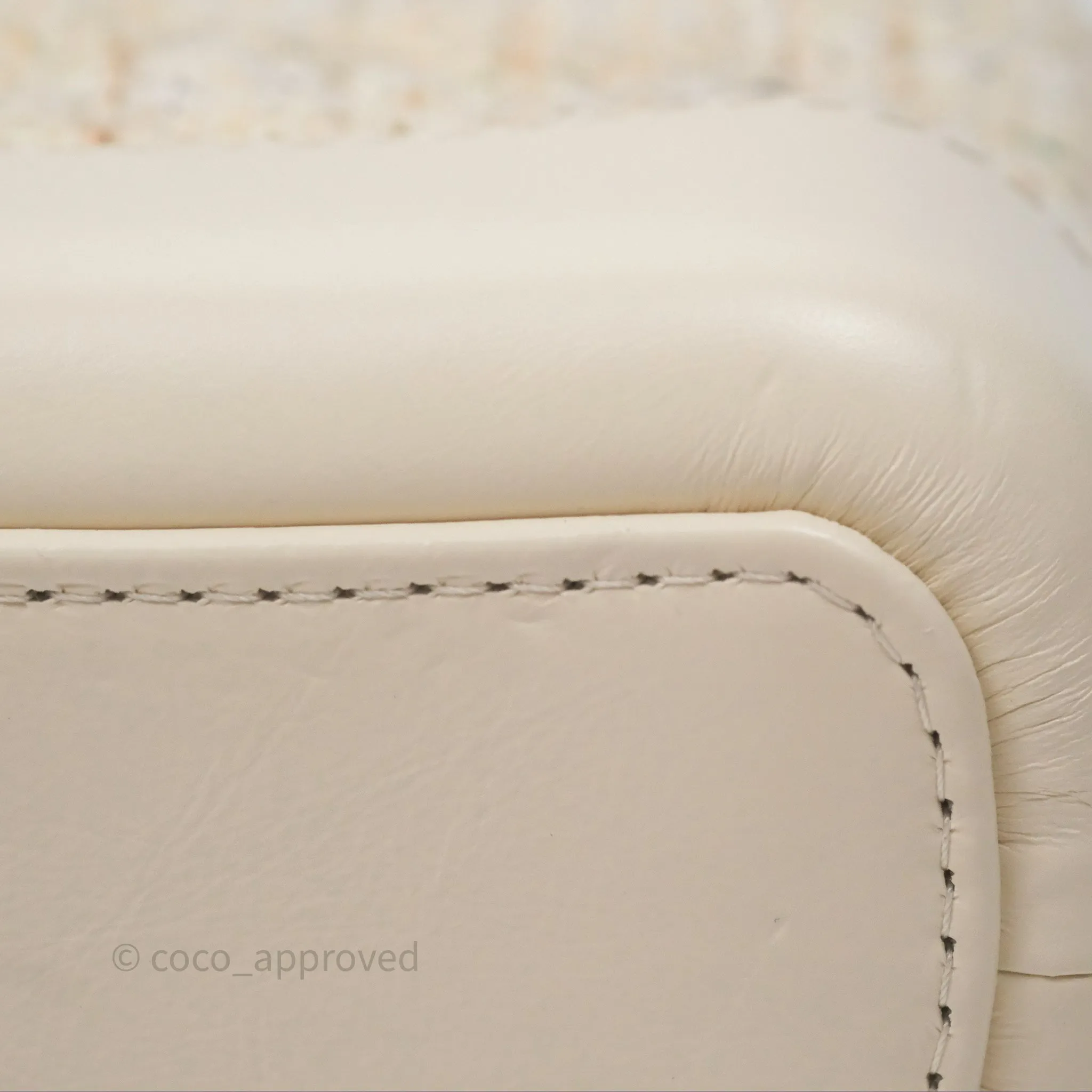 Chanel Small Gabrielle Hobo Quilted Ivory Tweed Aged Calfskin