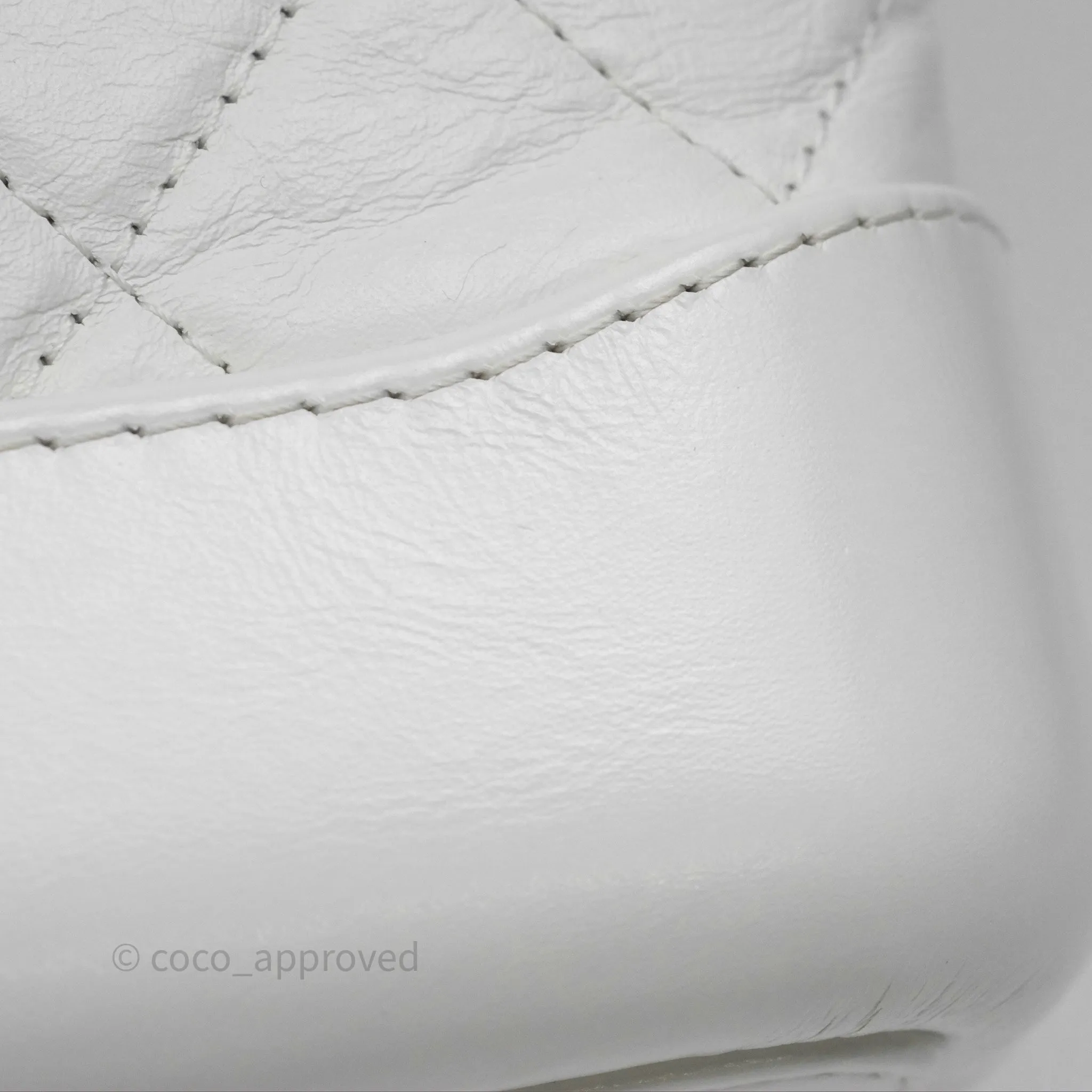 Chanel Small Gabrielle Hobo Quilted White Aged Calfskin