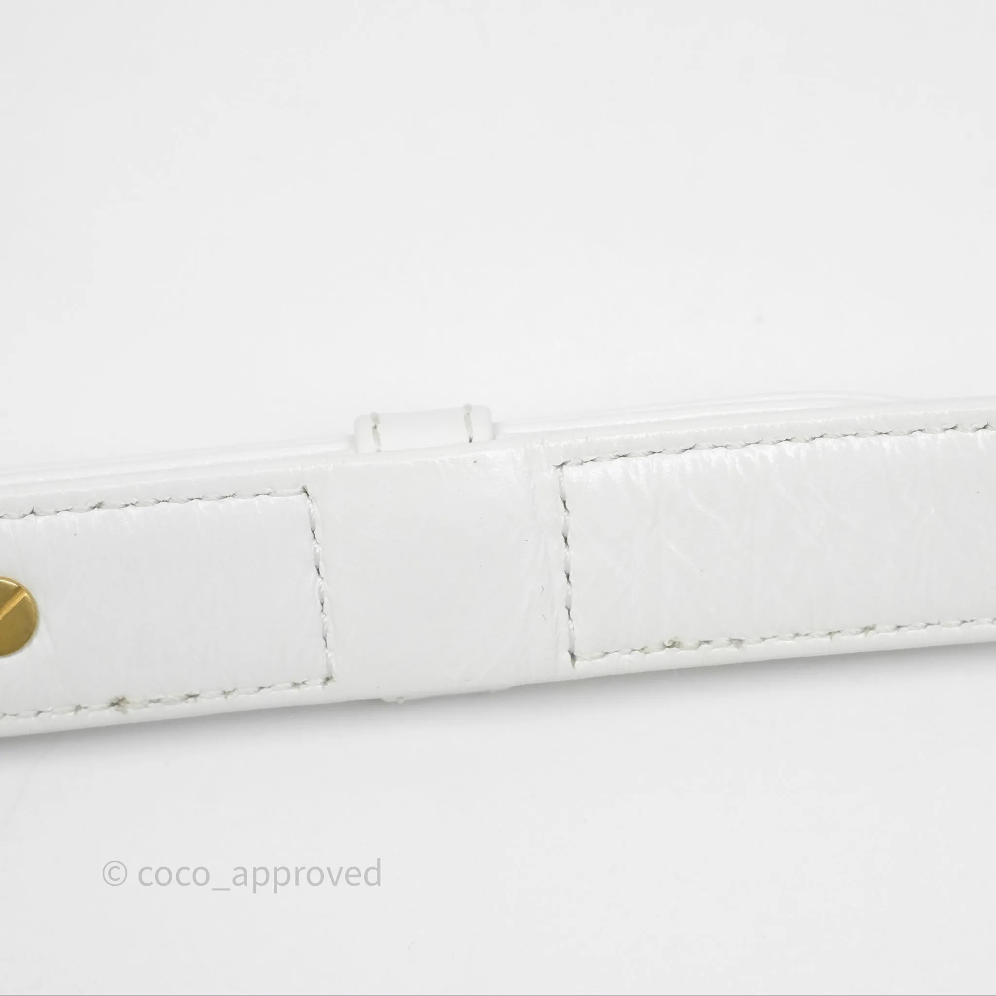 Chanel Small Gabrielle Hobo Quilted White Aged Calfskin