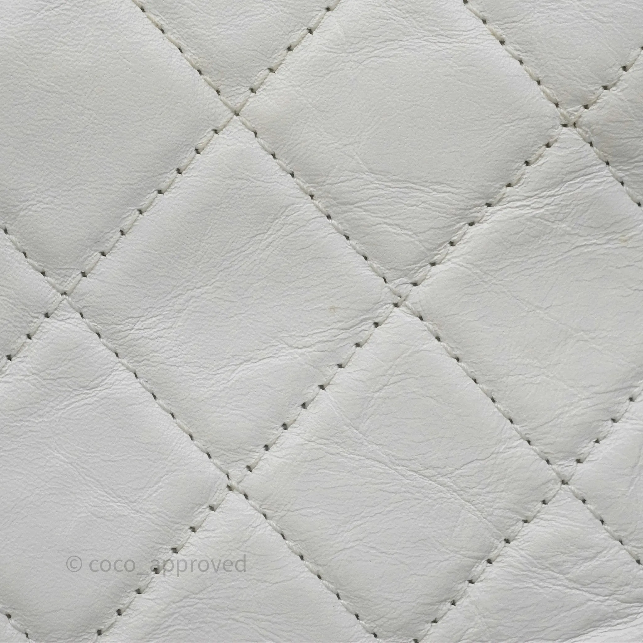 Chanel Small Gabrielle Hobo Quilted White Aged Calfskin
