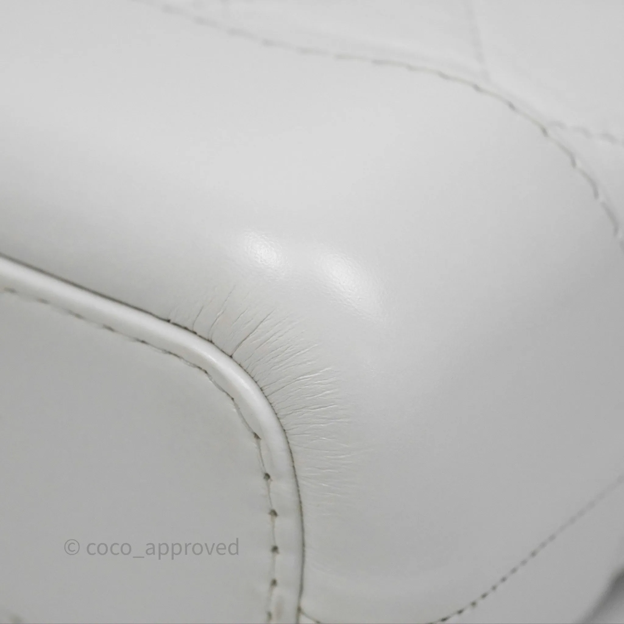 Chanel Small Gabrielle Hobo Quilted White Aged Calfskin