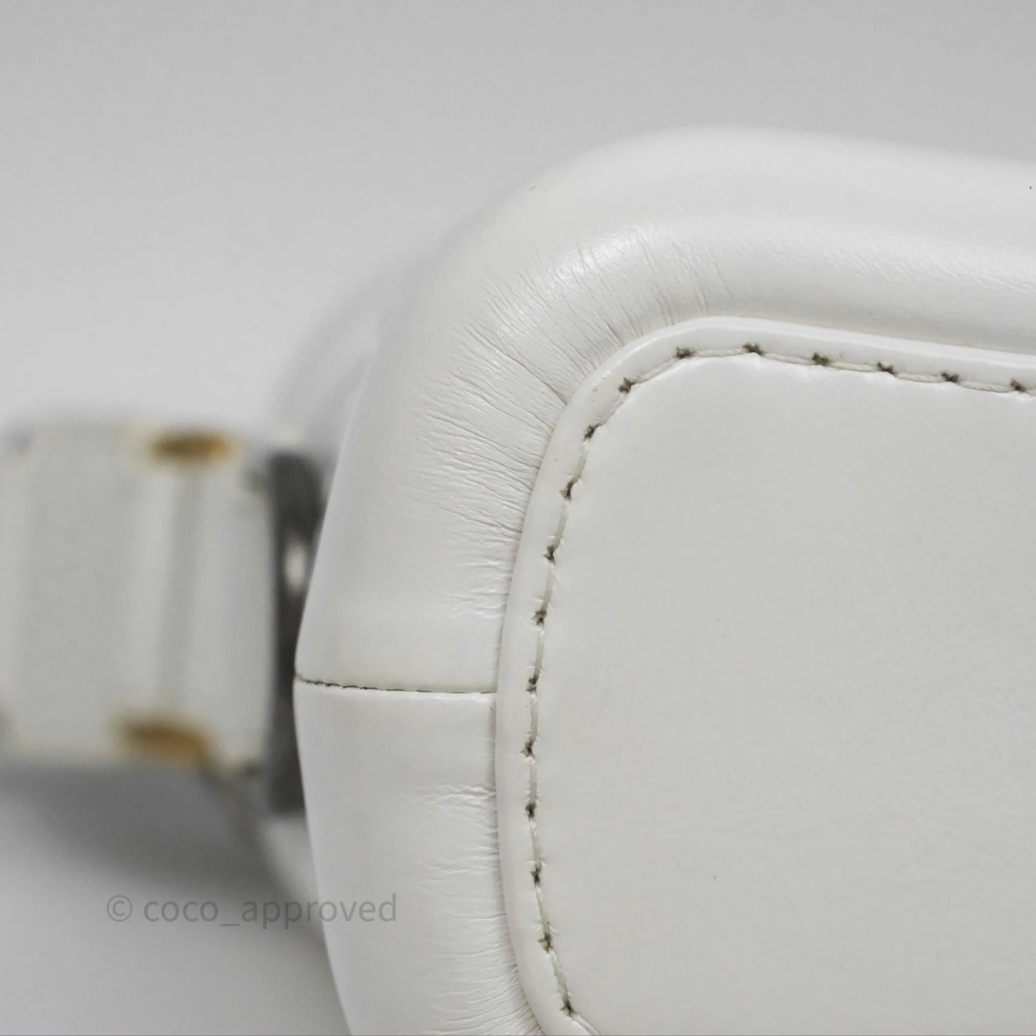 Chanel Small Gabrielle Hobo Quilted White Aged Calfskin