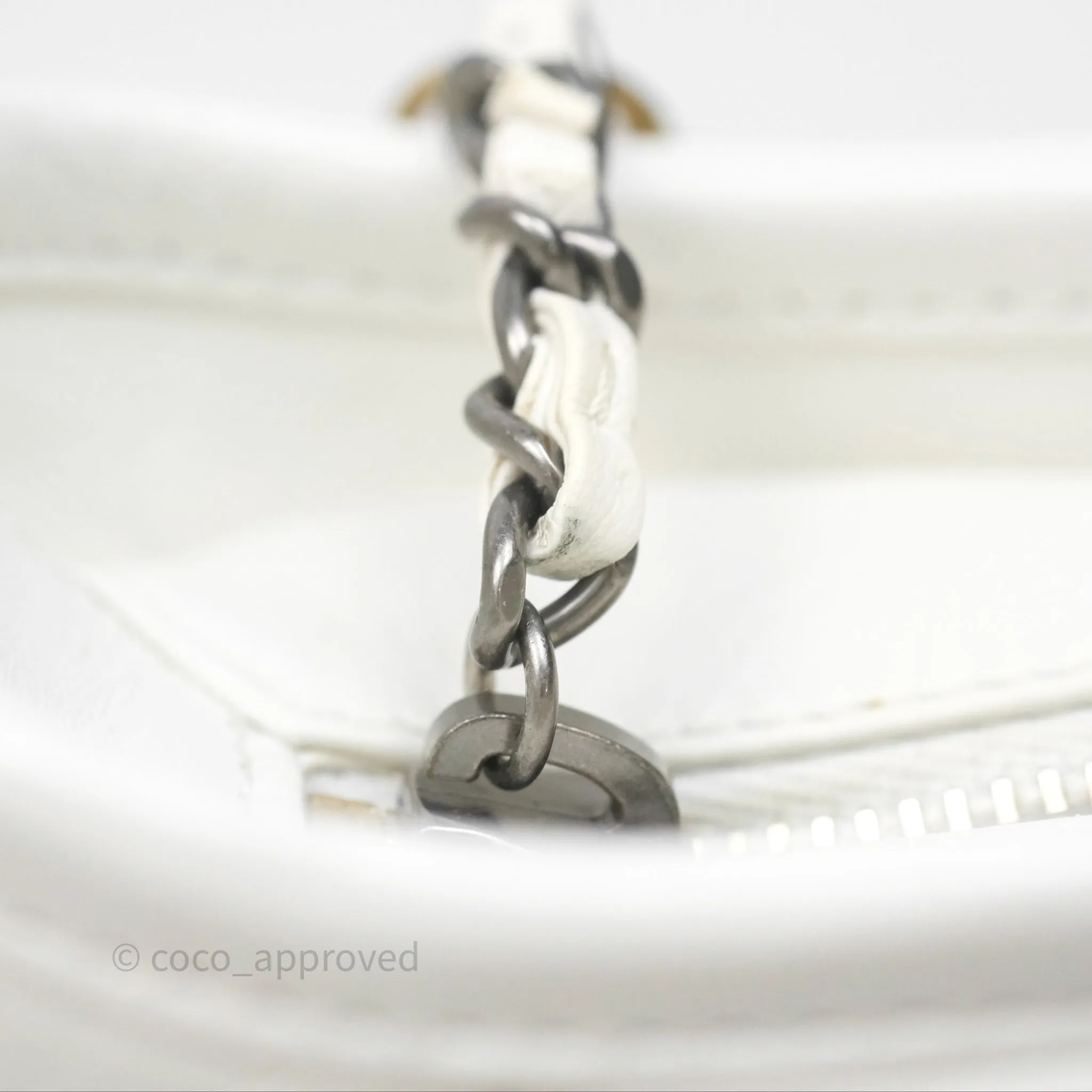 Chanel Small Gabrielle Hobo Quilted White Aged Calfskin