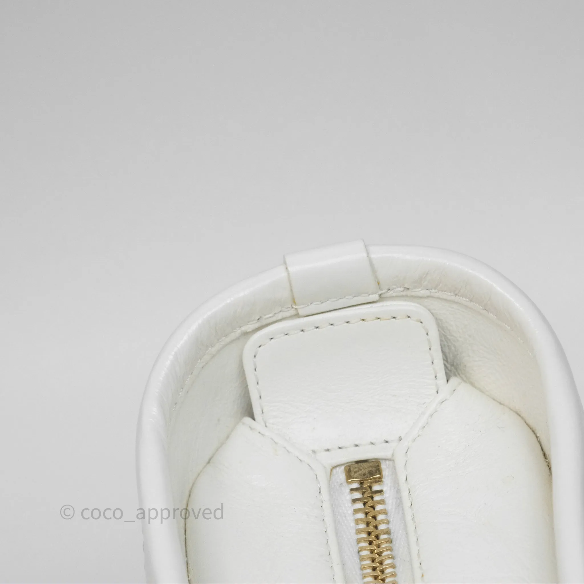 Chanel Small Gabrielle Hobo Quilted White Aged Calfskin