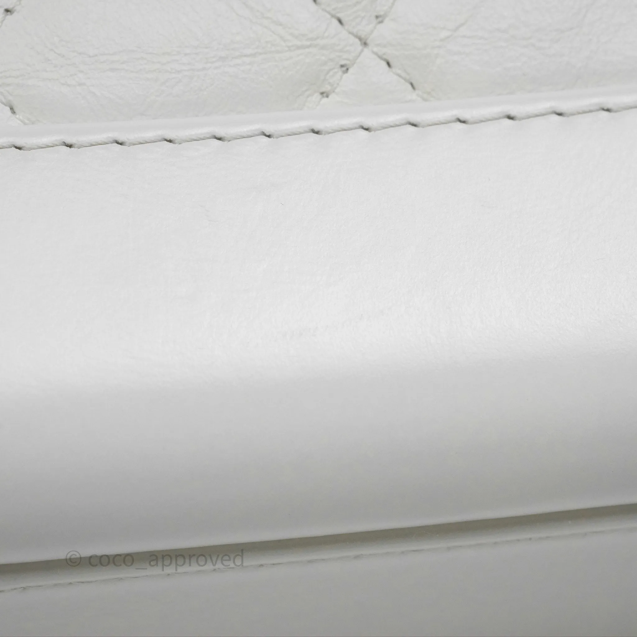 Chanel Small Gabrielle Hobo Quilted White Aged Calfskin