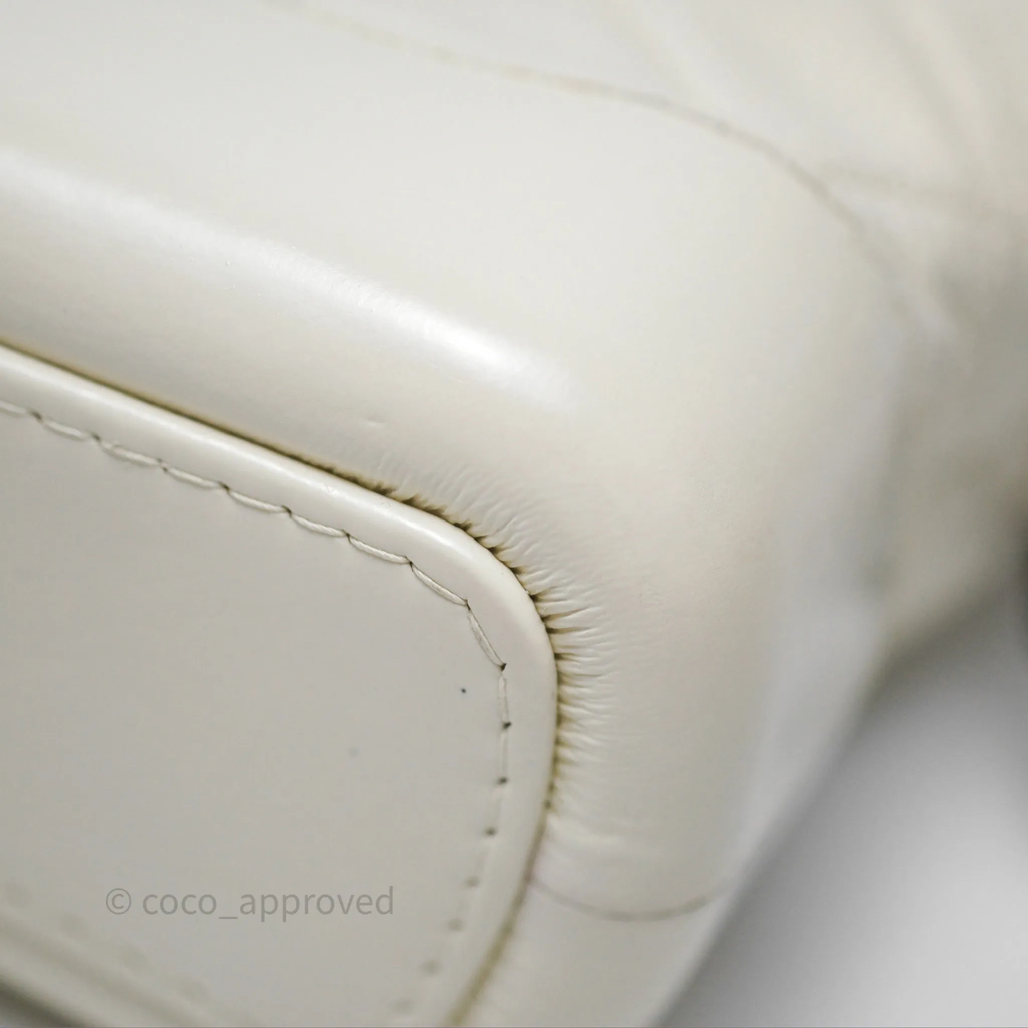 Chanel Small Gabrielle Hobo White Patent Goatskin Mixed Hardware