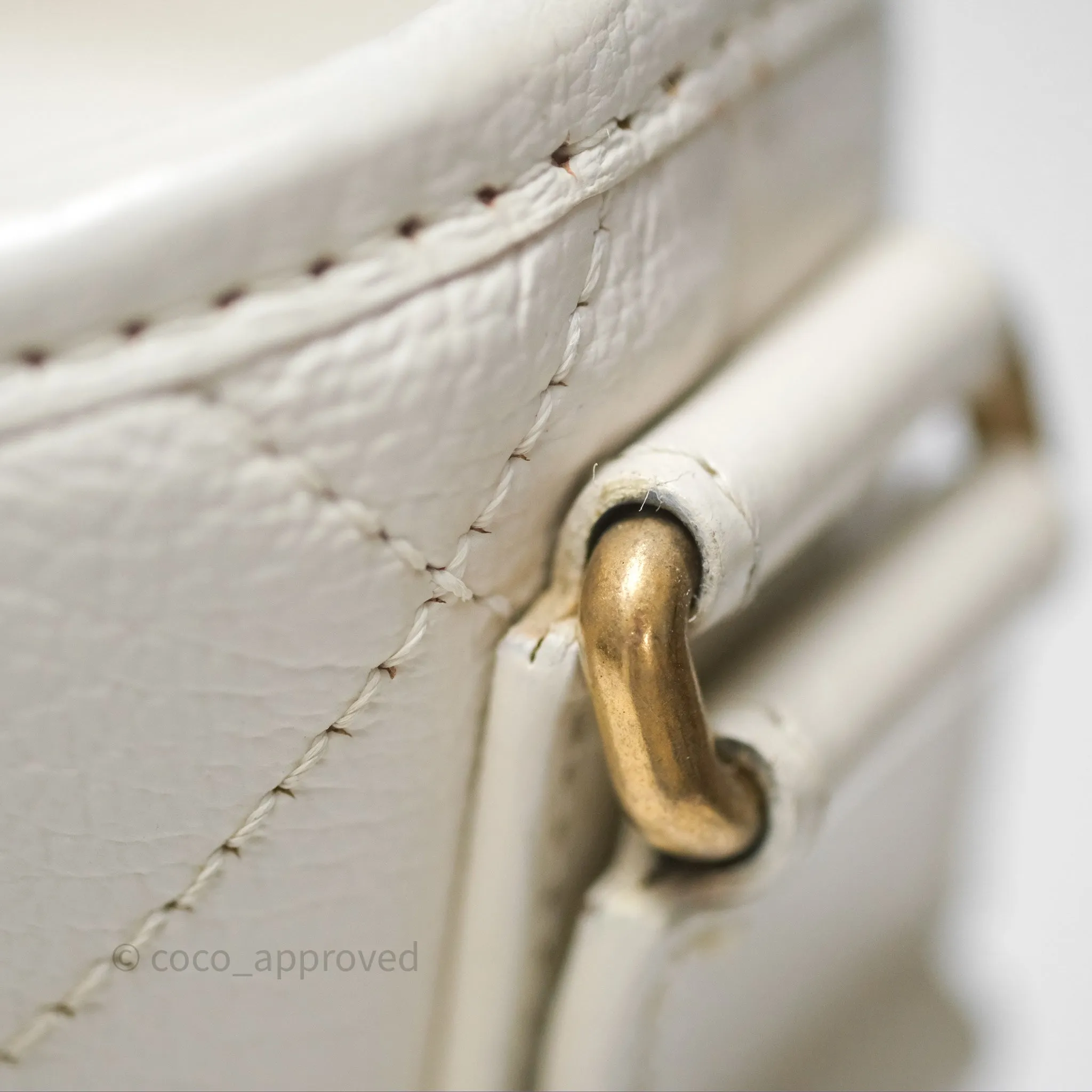 Chanel Small Gabrielle Hobo White Patent Goatskin Mixed Hardware