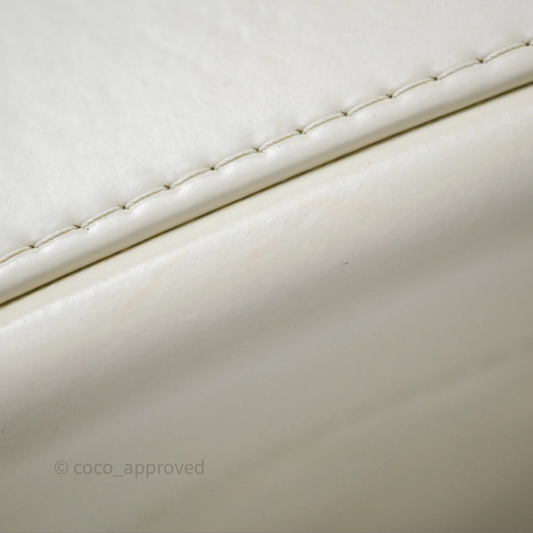 Chanel Small Gabrielle Hobo White Patent Goatskin Mixed Hardware